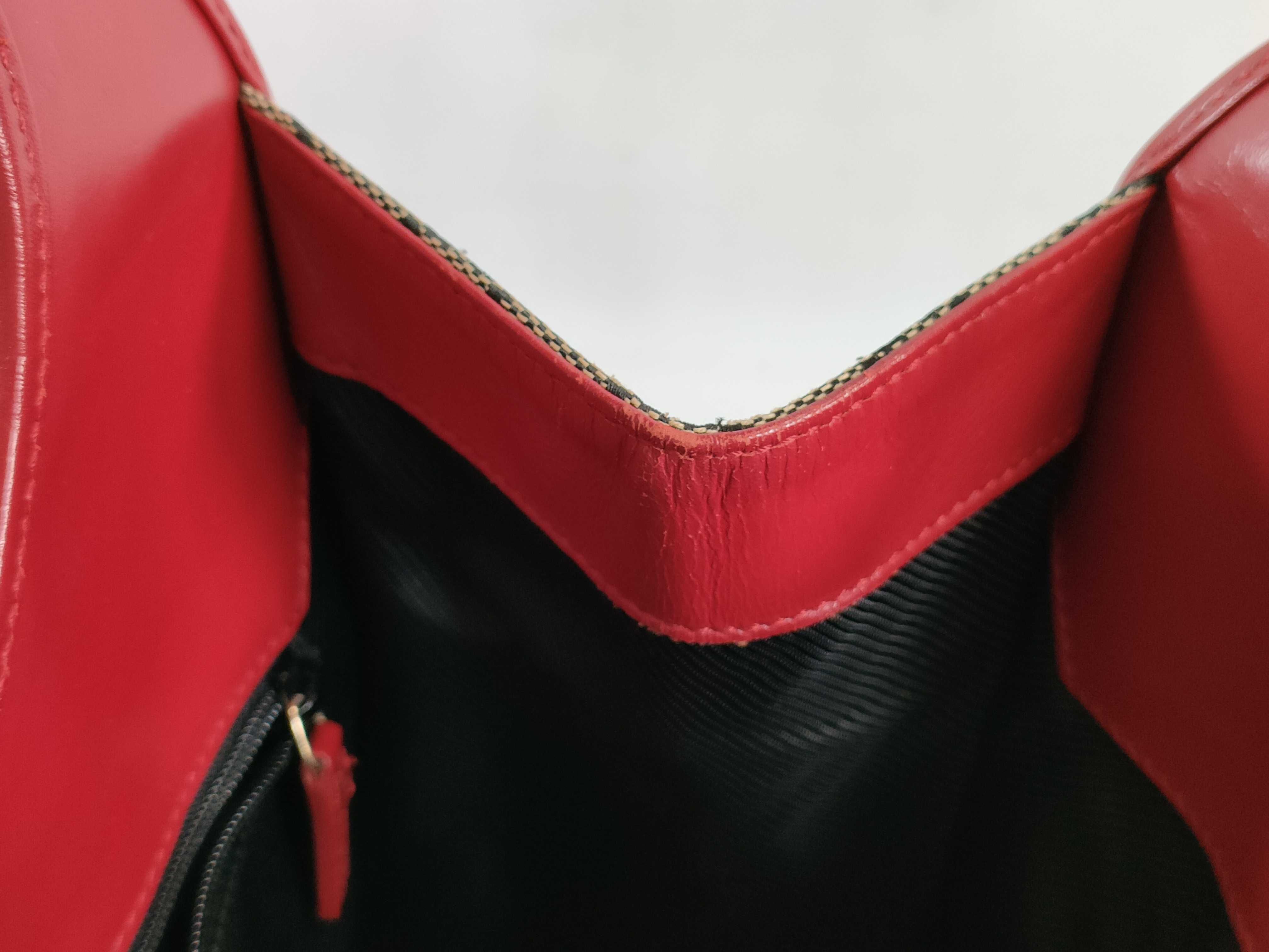 Jackie Gucci GG Canvas Jackie Canvas x Leather Handbag Red 002 1067 Shoulder Bag — view 13