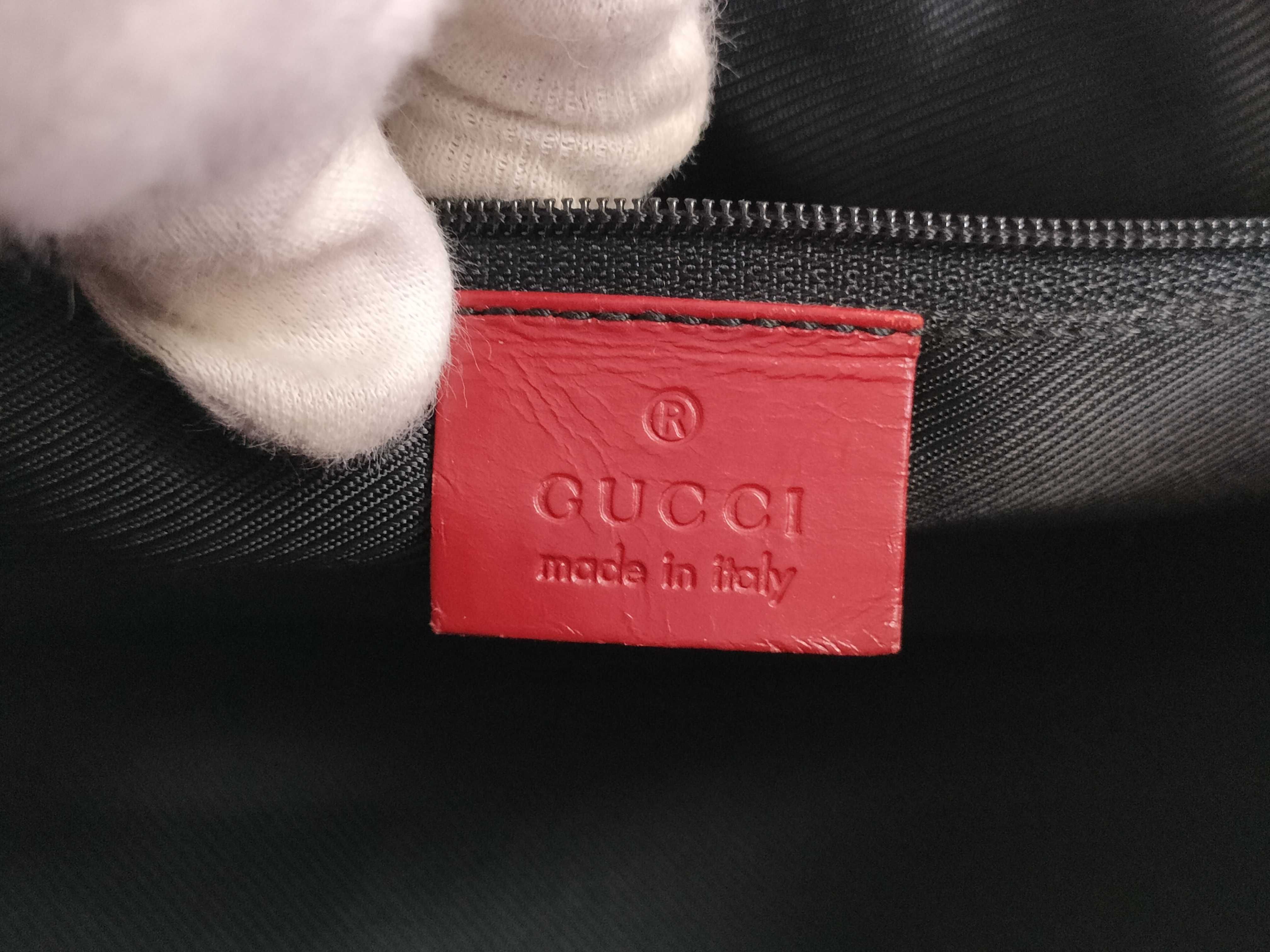 Jackie Gucci GG Canvas Jackie Canvas x Leather Handbag Red 002 1067 Shoulder Bag — view 10