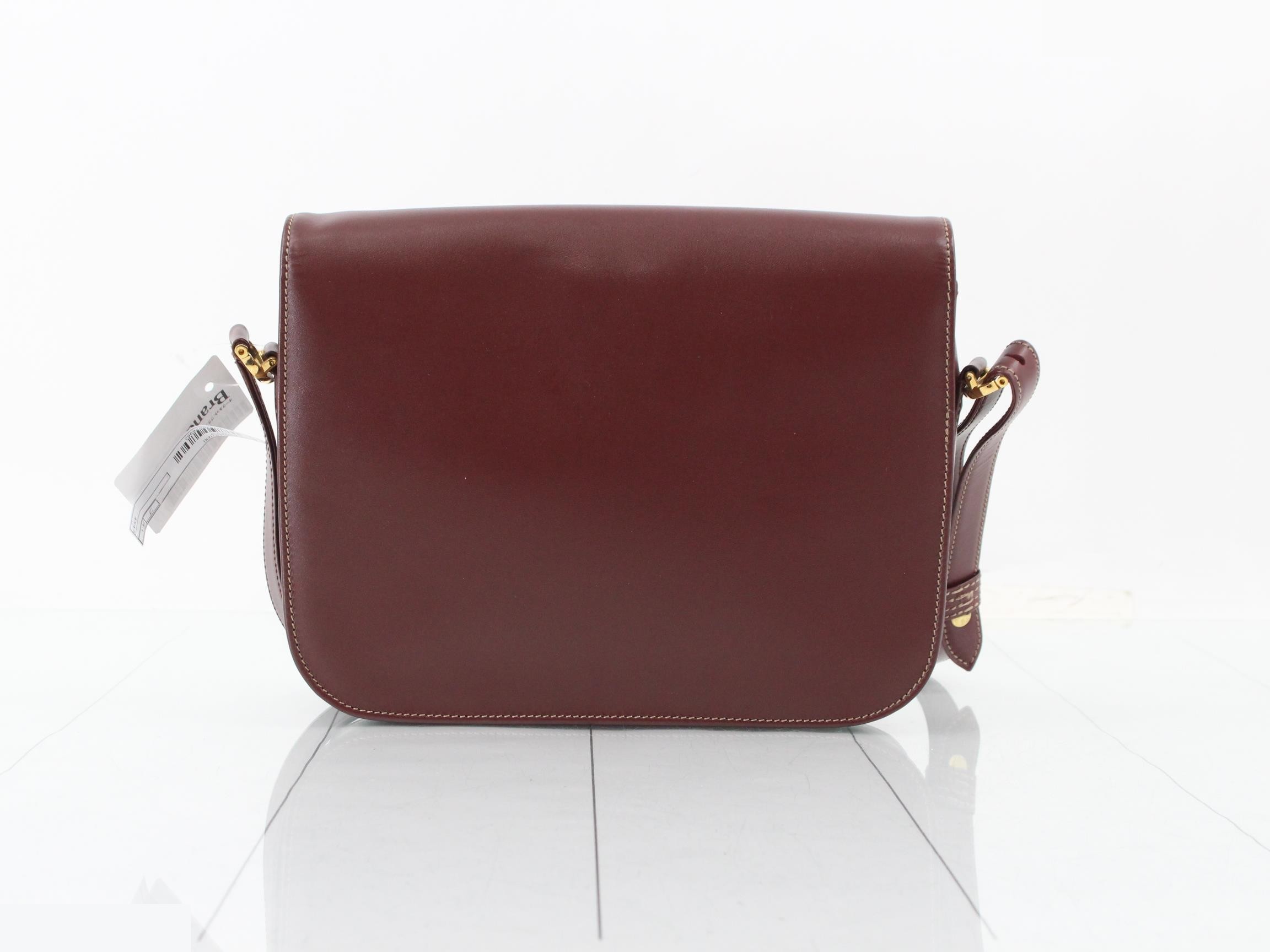 Mustline Leather Shoulder Bag, Bordeaux — view 2
