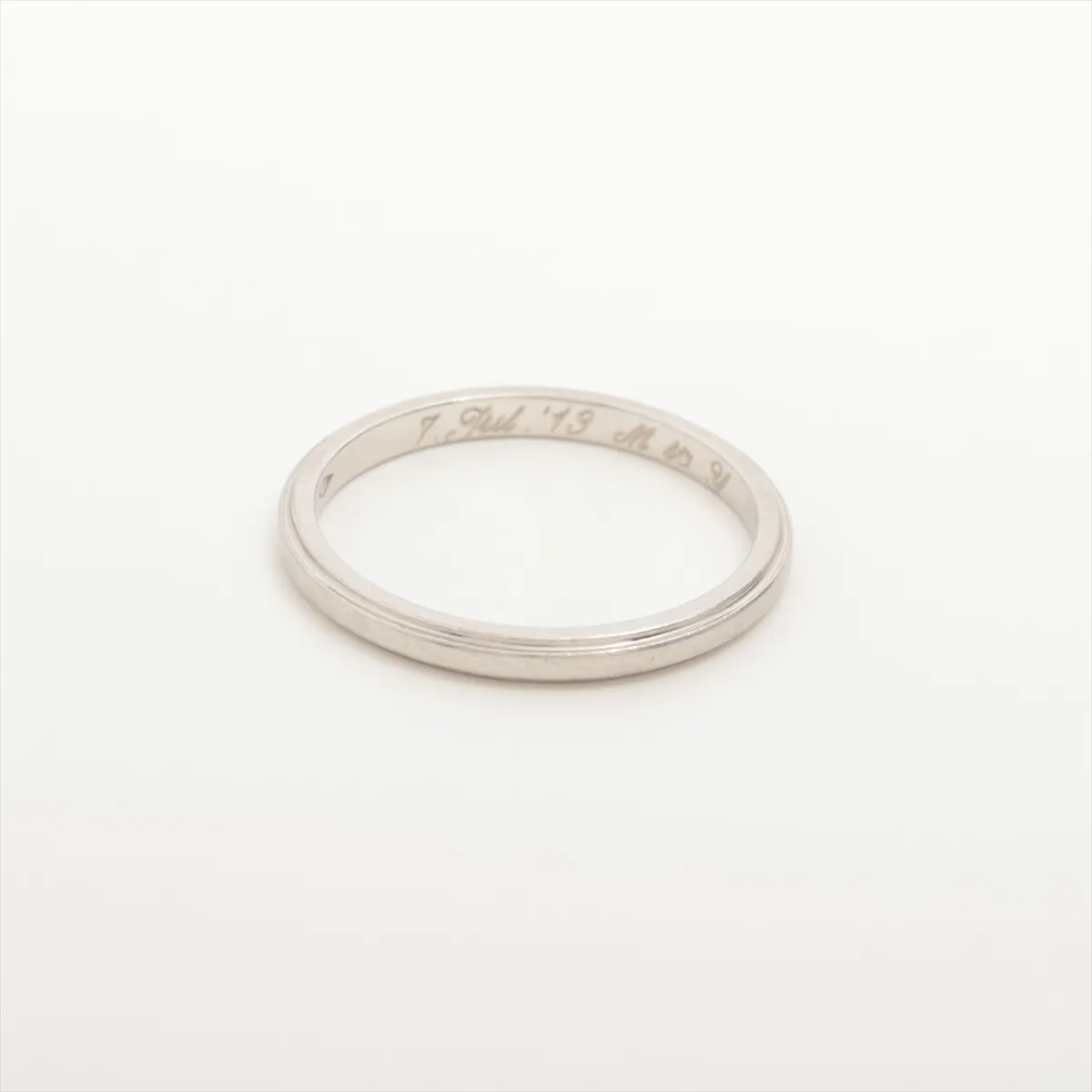 Damour Ring, Pt950, 2.1g, Size 48, Initials XQ4482 — view 2