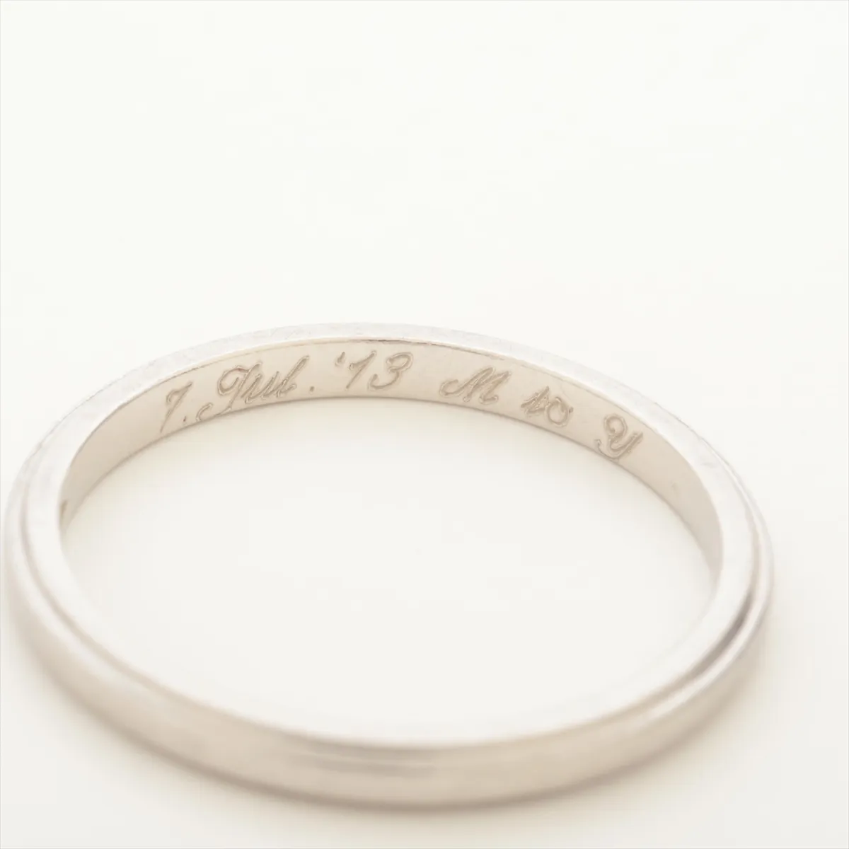 Damour Ring, Pt950, 2.1g, Size 48, Initials XQ4482 — view 3