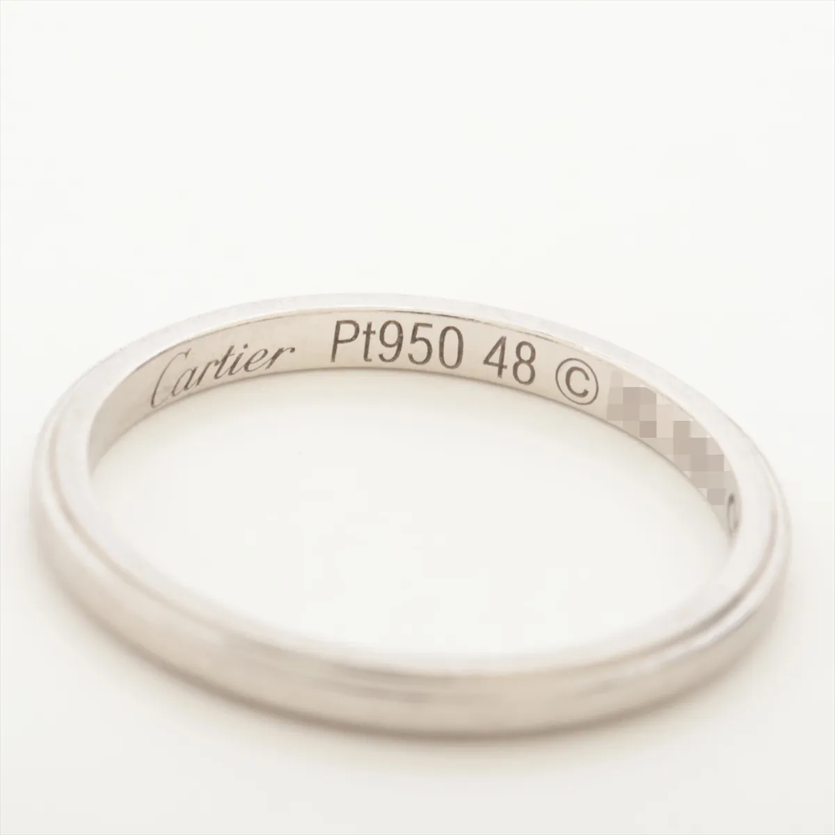 Damour Ring, Pt950, 2.1g, Size 48, Initials XQ4482 — view 4
