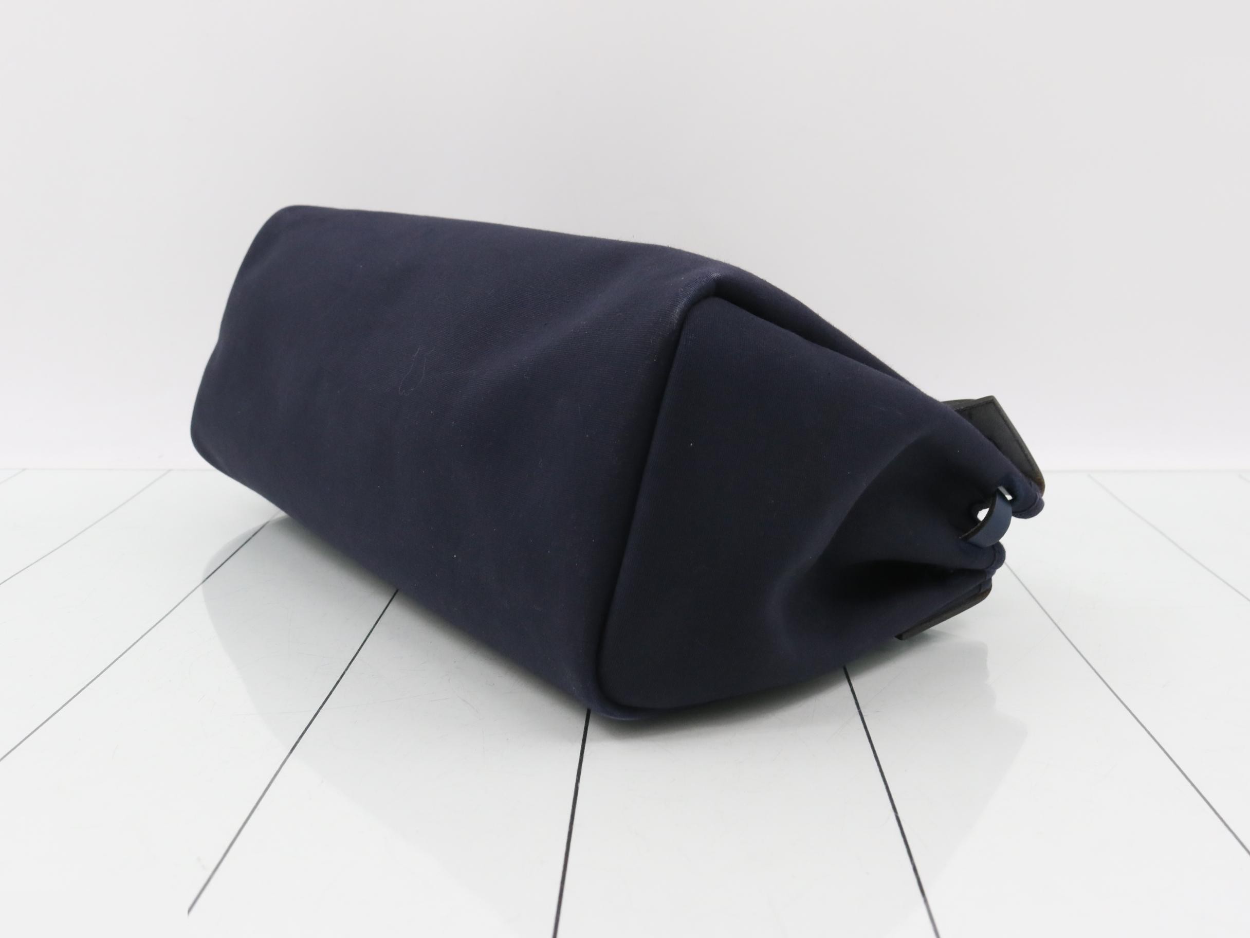 Herbag Cabas Toile Leather Navy — view 6