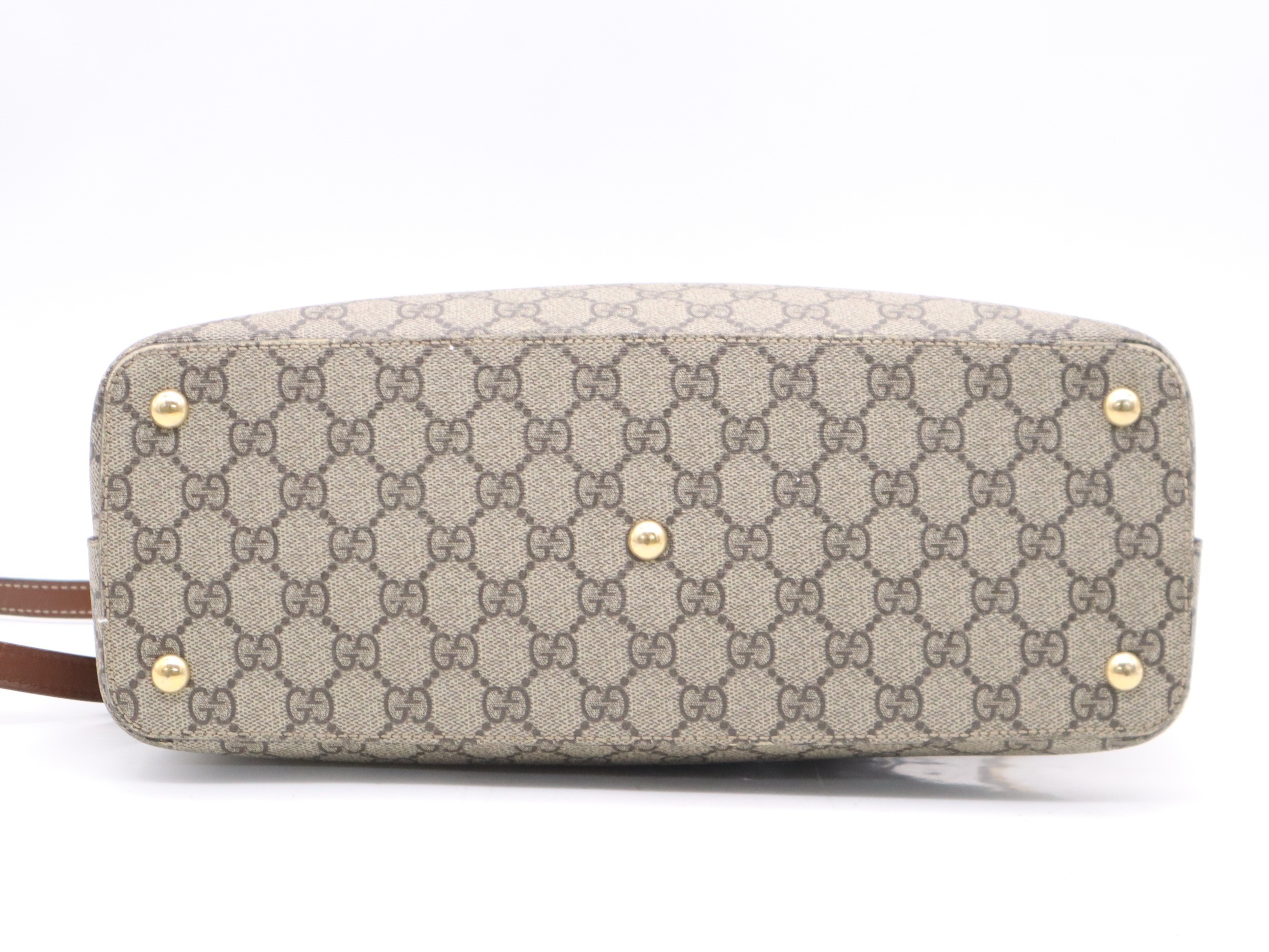 Canvas x Leather GG Supreme Small Handbag, Brown, Gold Hardware — view 4