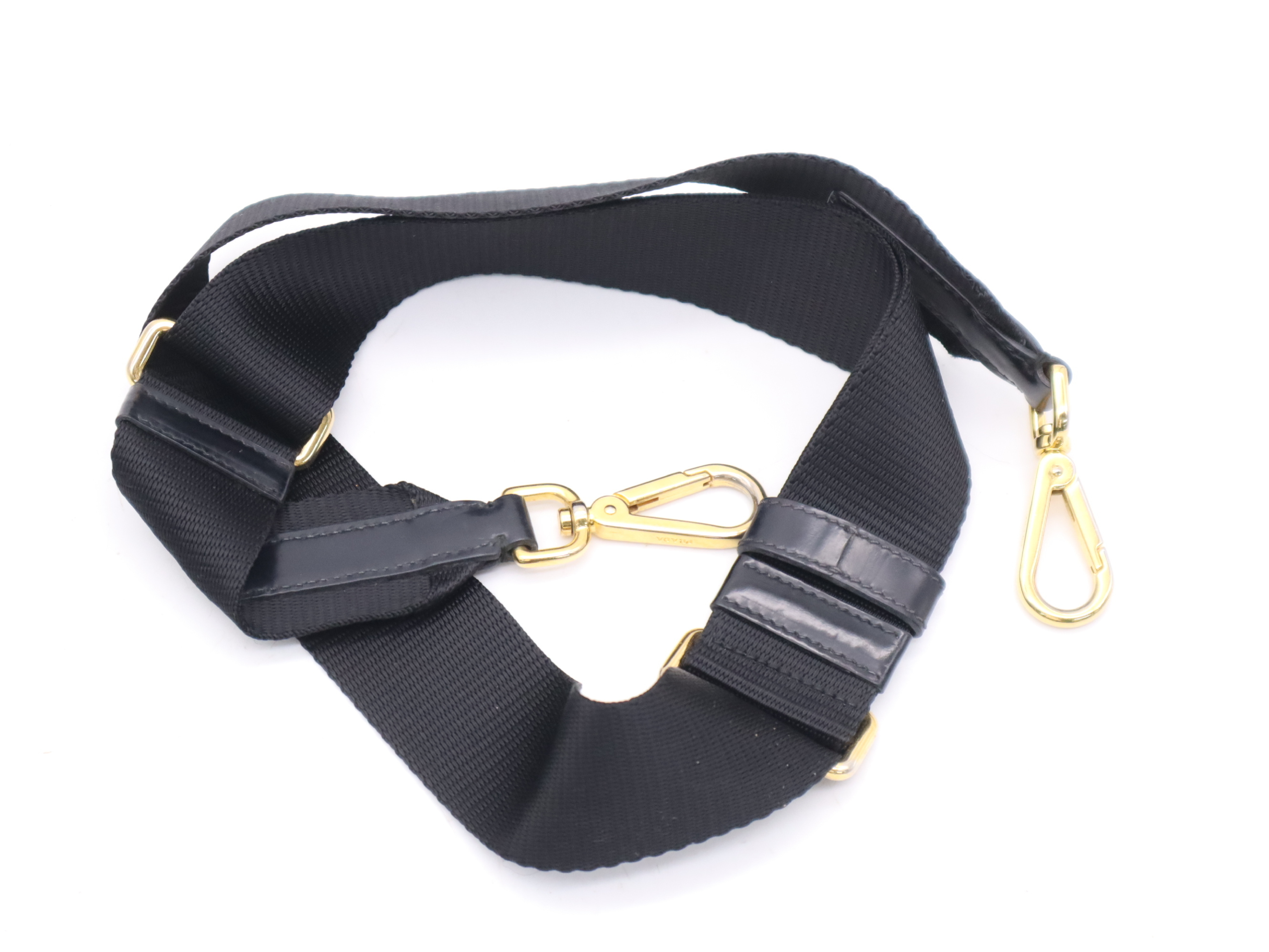 Nylon Triangle Logo Shoulder Bag, Black, Silver Hardware — view 13