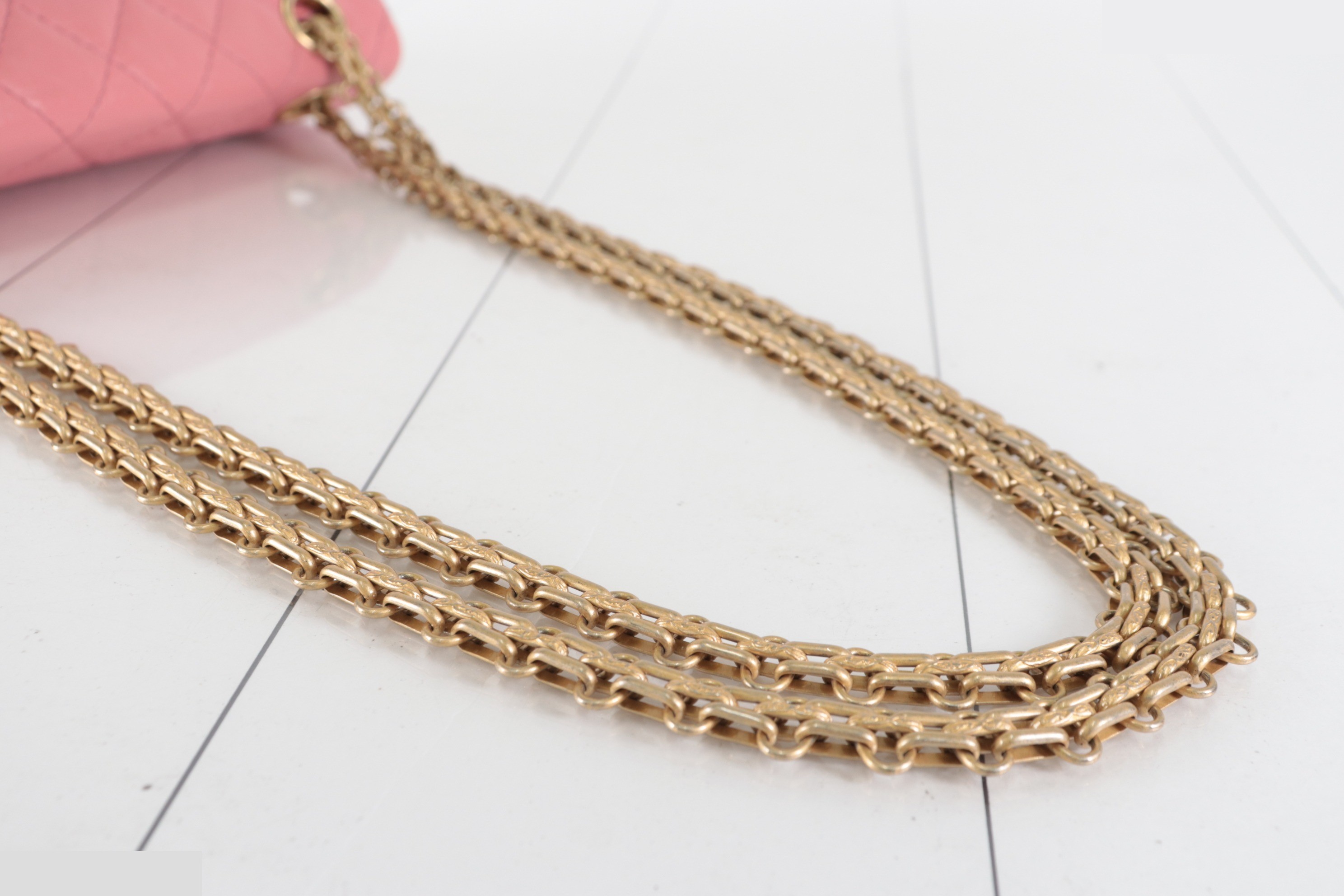 2.55 Leather chain shoulder bag, pink, item number 29 — view 7