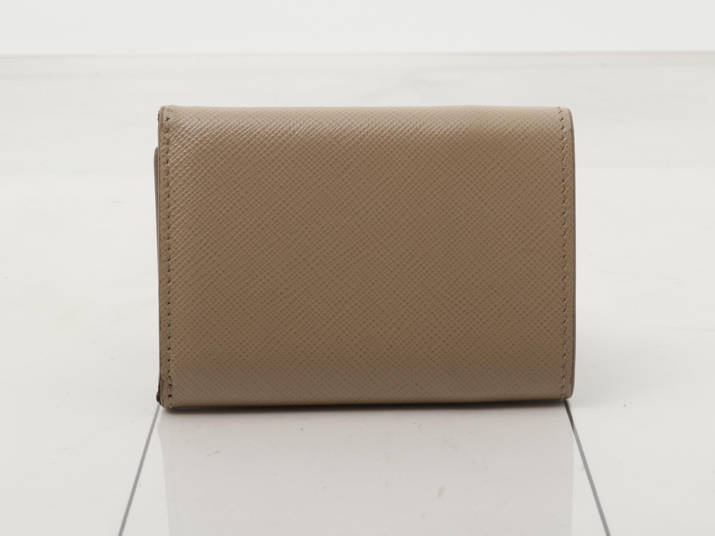1MH021 Prada Compact Wallet, Tri-fold Wallet, Pink Leather — view 2