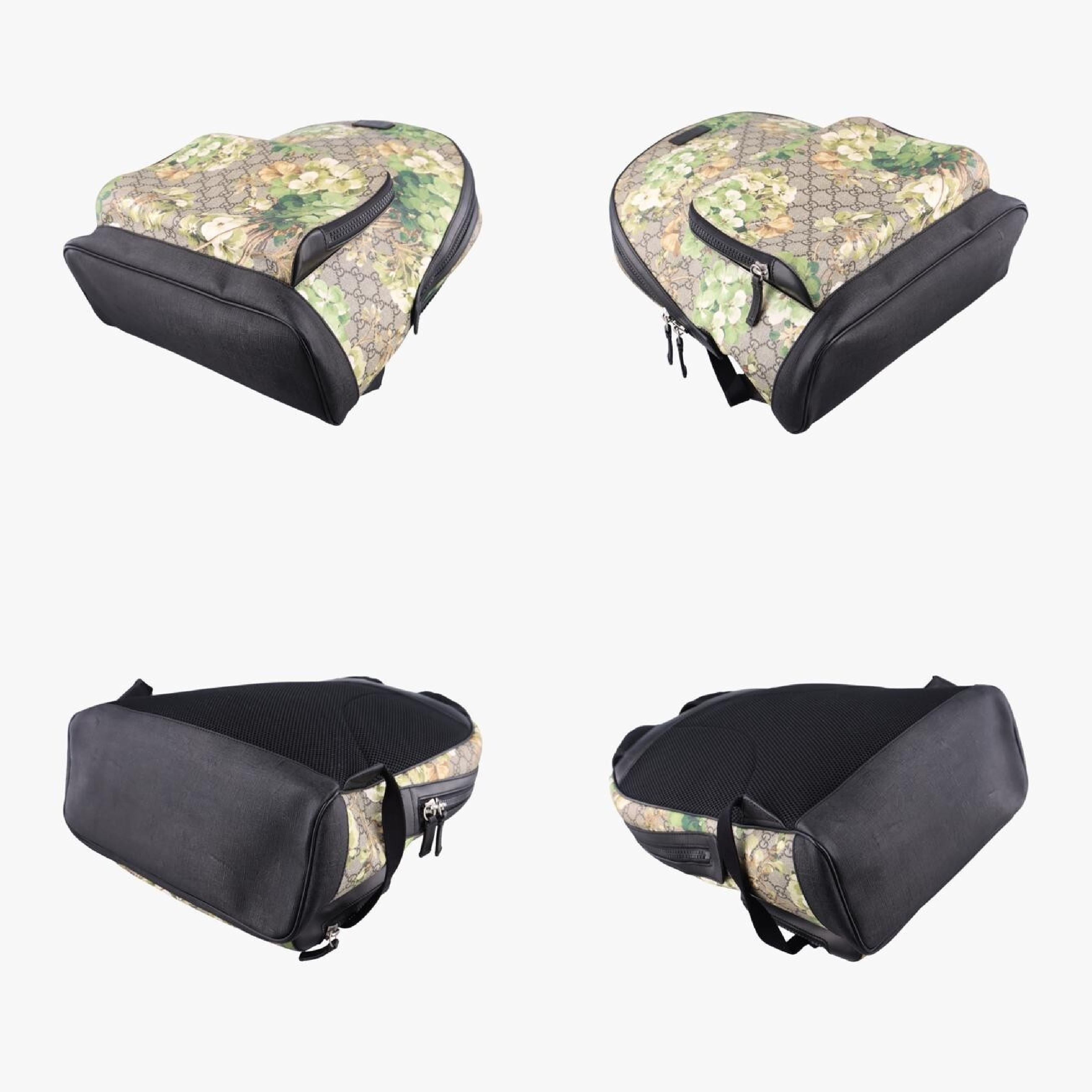 GG Blooms Backpack, Beige x Multi, PVC Coated Canvas x Leather, 406370 E019031762 — view 4