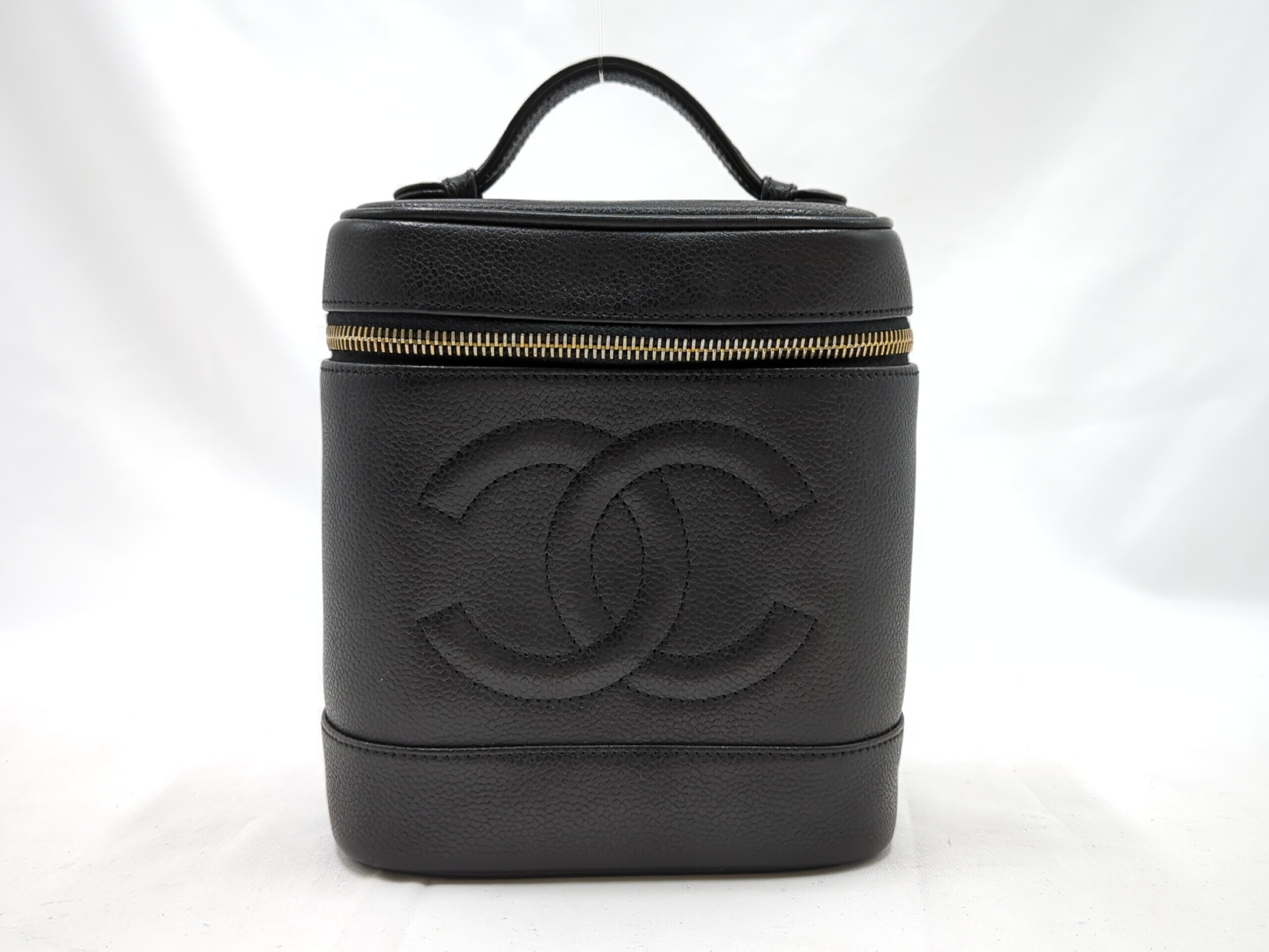 Caviar Skin Vanity Black Handbag