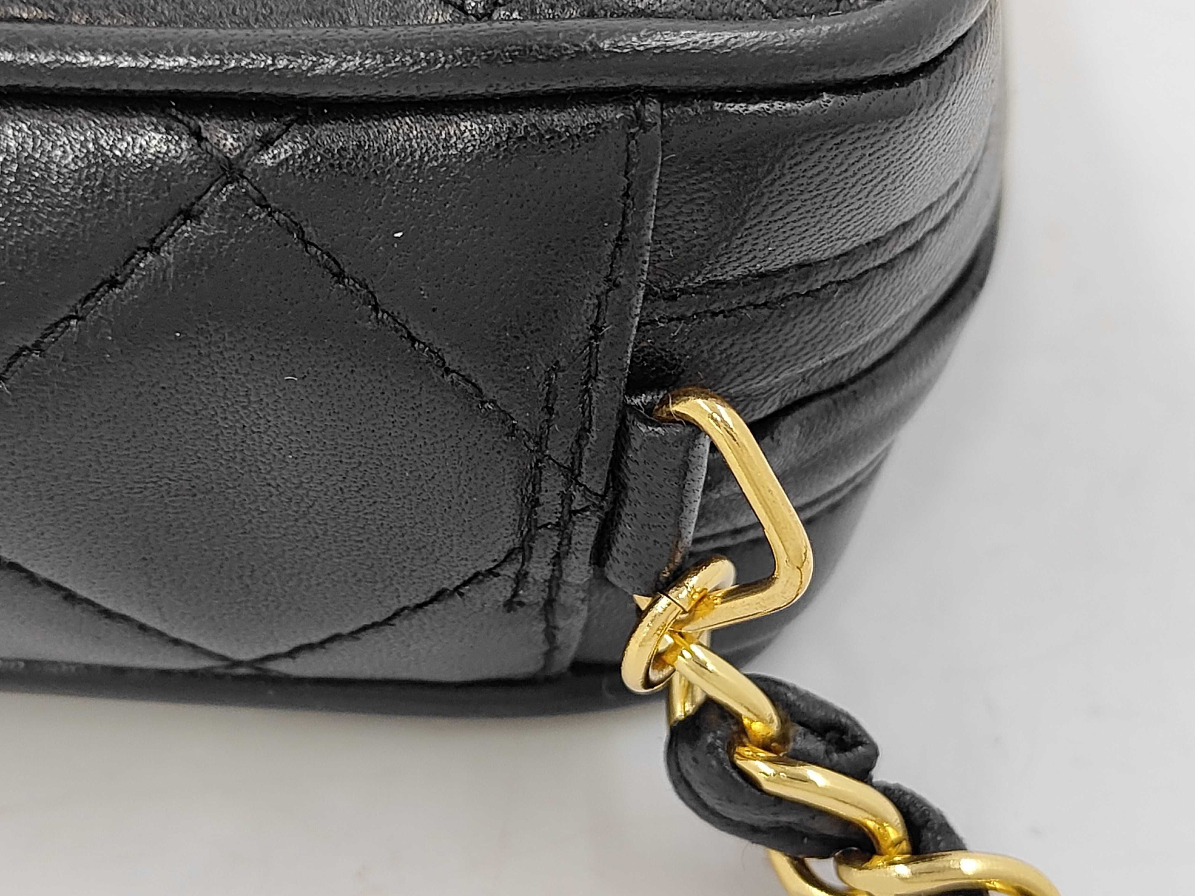 Turnlock Mini Chain Shoulder Bag, Lambskin, Black GP Shoulder Bag — view 5