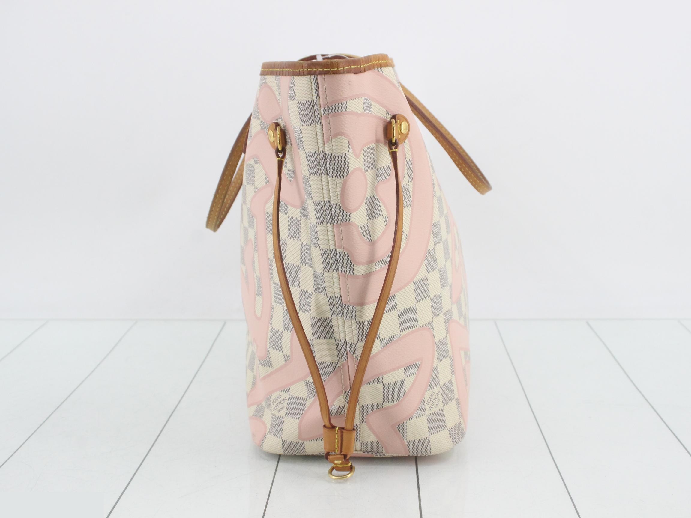 Damier Azur Tahiti Neverfull MM Tote Bag — view 3