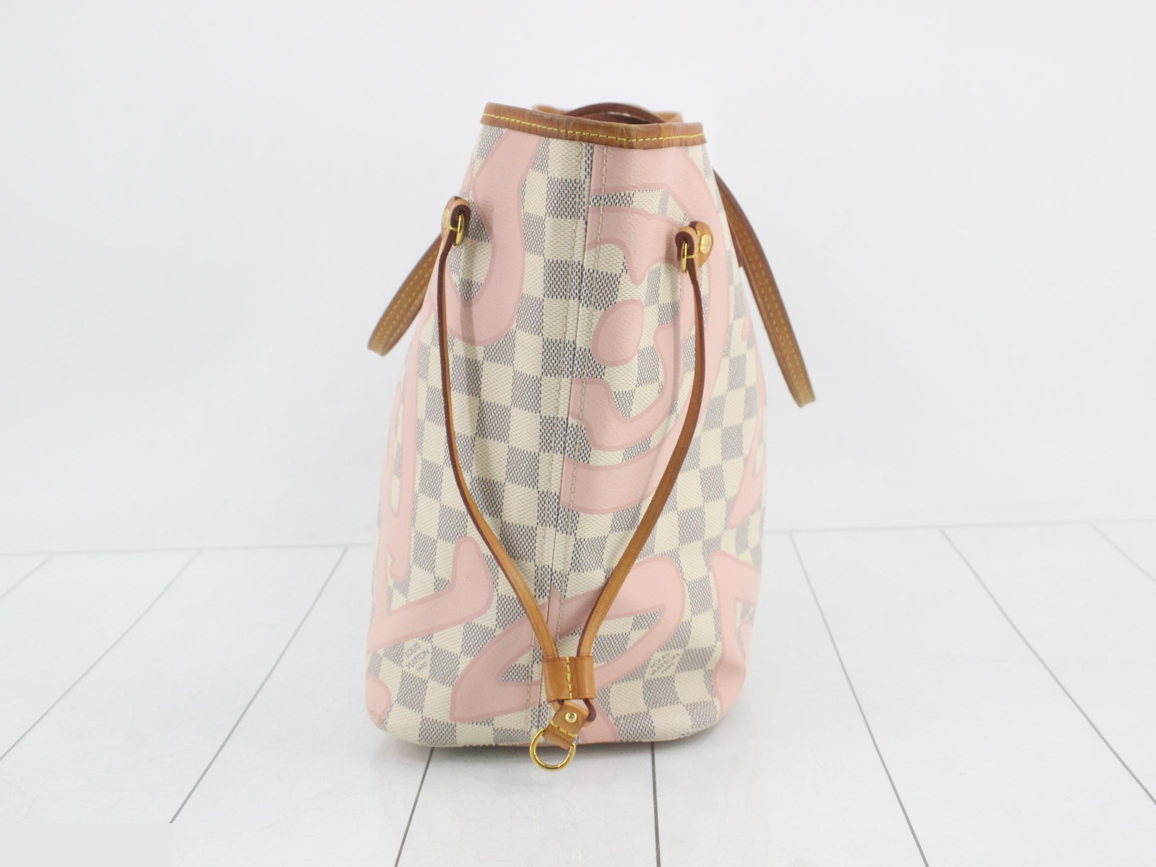 Damier Azur Tahiti Neverfull MM Tote Bag — view 4