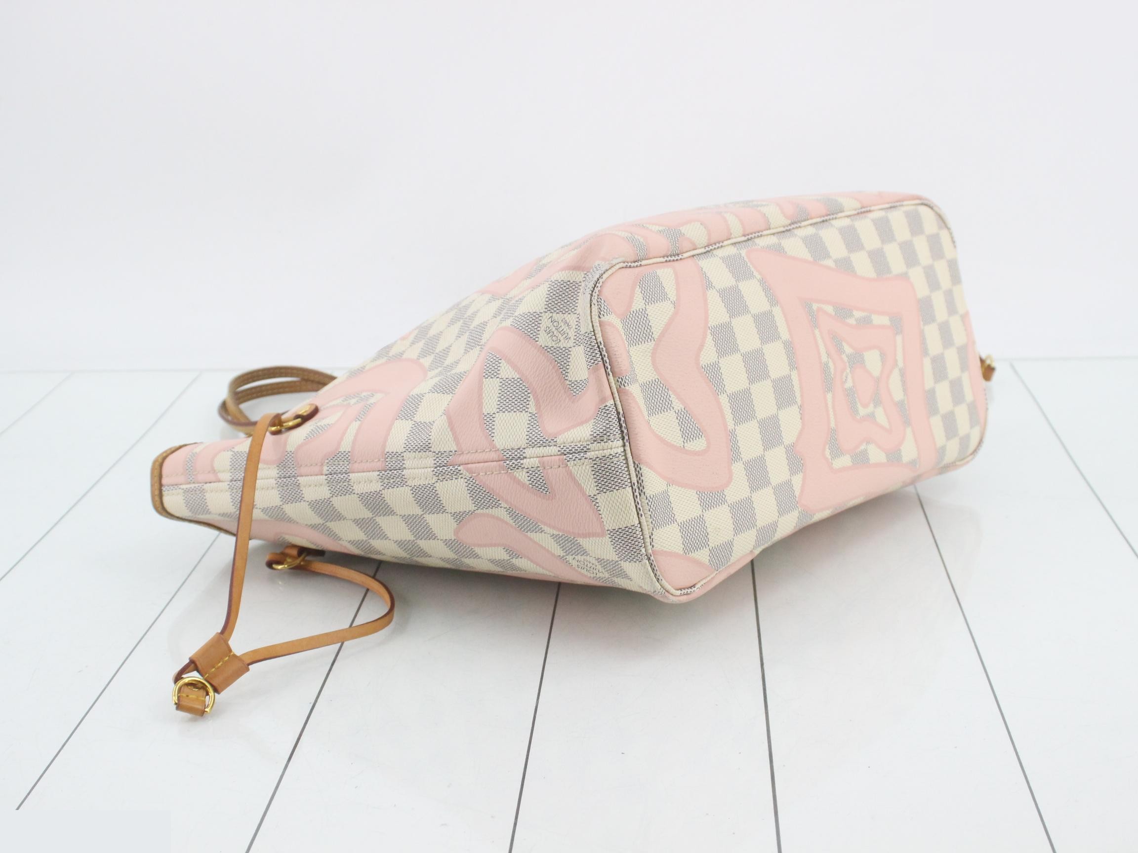 Damier Azur Tahiti Neverfull MM Tote Bag — view 5