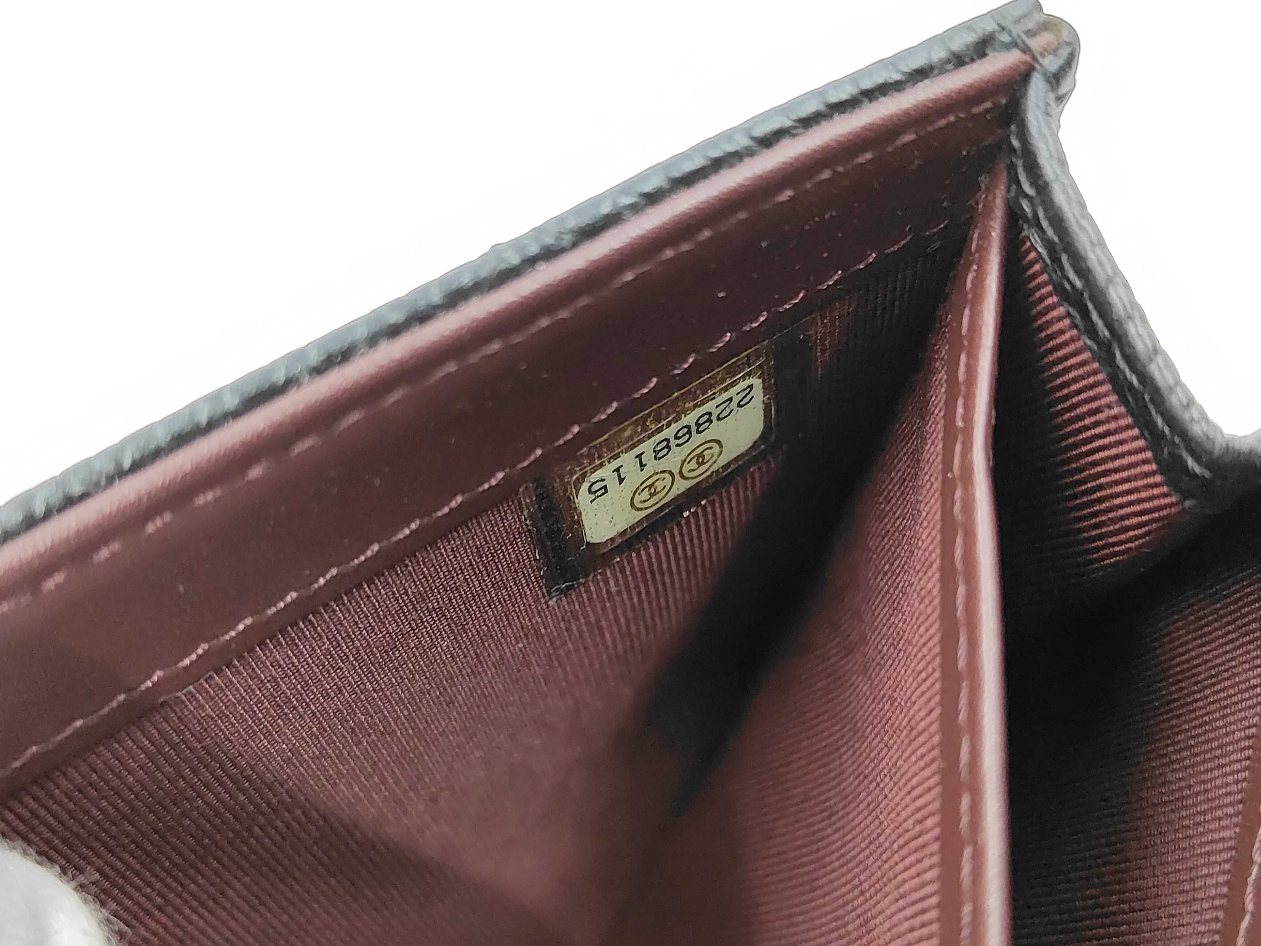 Caviar Skin 2312 Long Wallet, Black with Gold Hardware — view 7