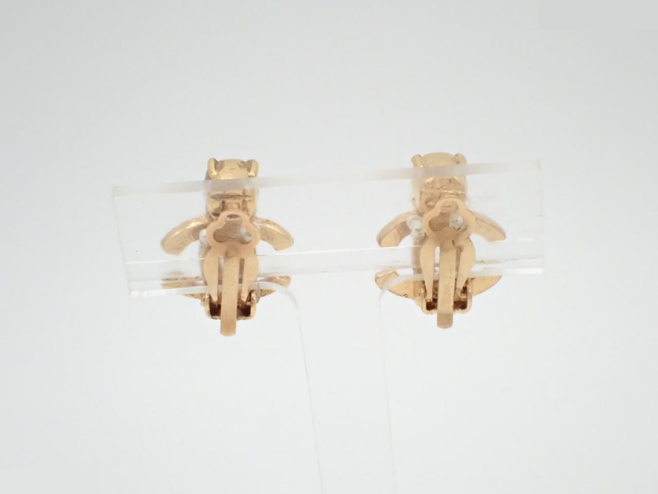 Earrings, Model 02A, Coco Mark, Rhinestone, Gold, 1.5cm wide — view 2