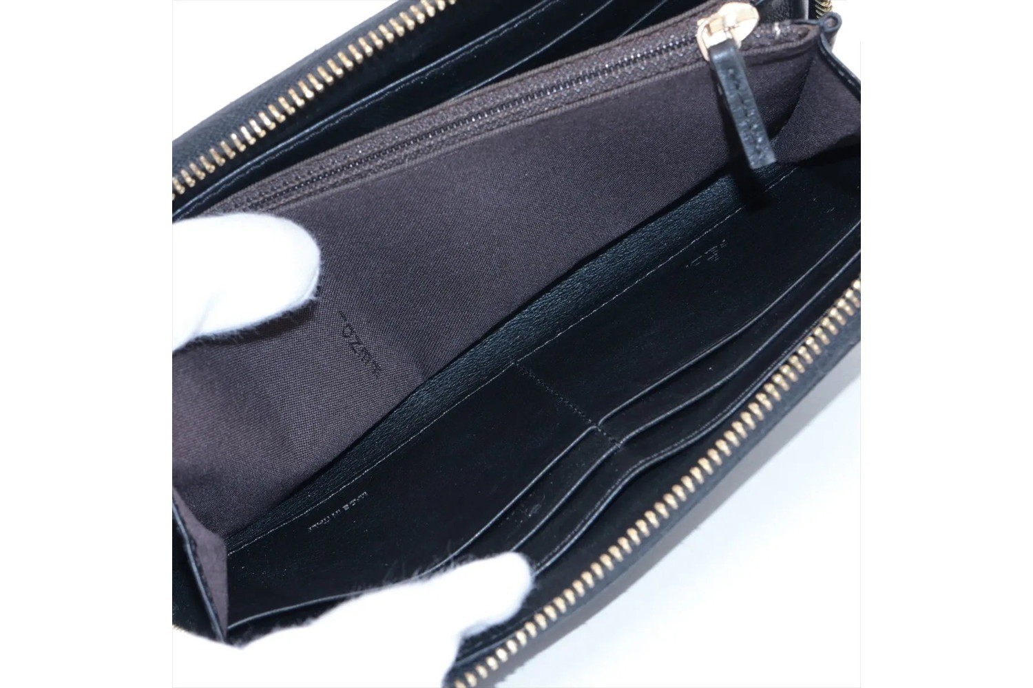 Leather long wallet, round zipper — view 5