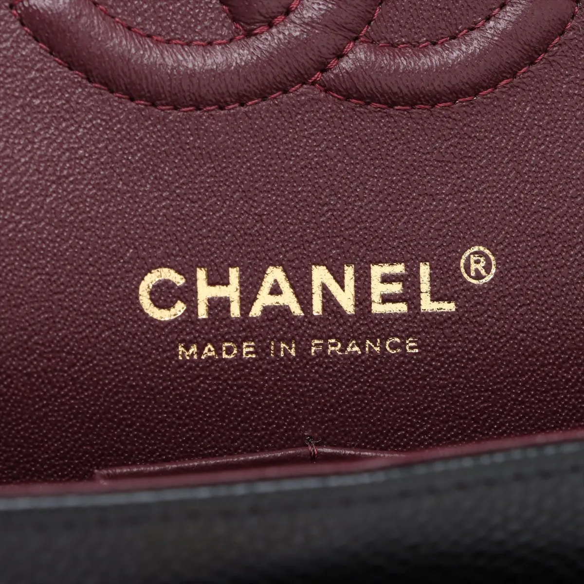 [Individually wrapped] Chanel Matelasse 23 caviar skin double flap double chain bag black gold hardware PC09U55H random plate A01113 — view 11