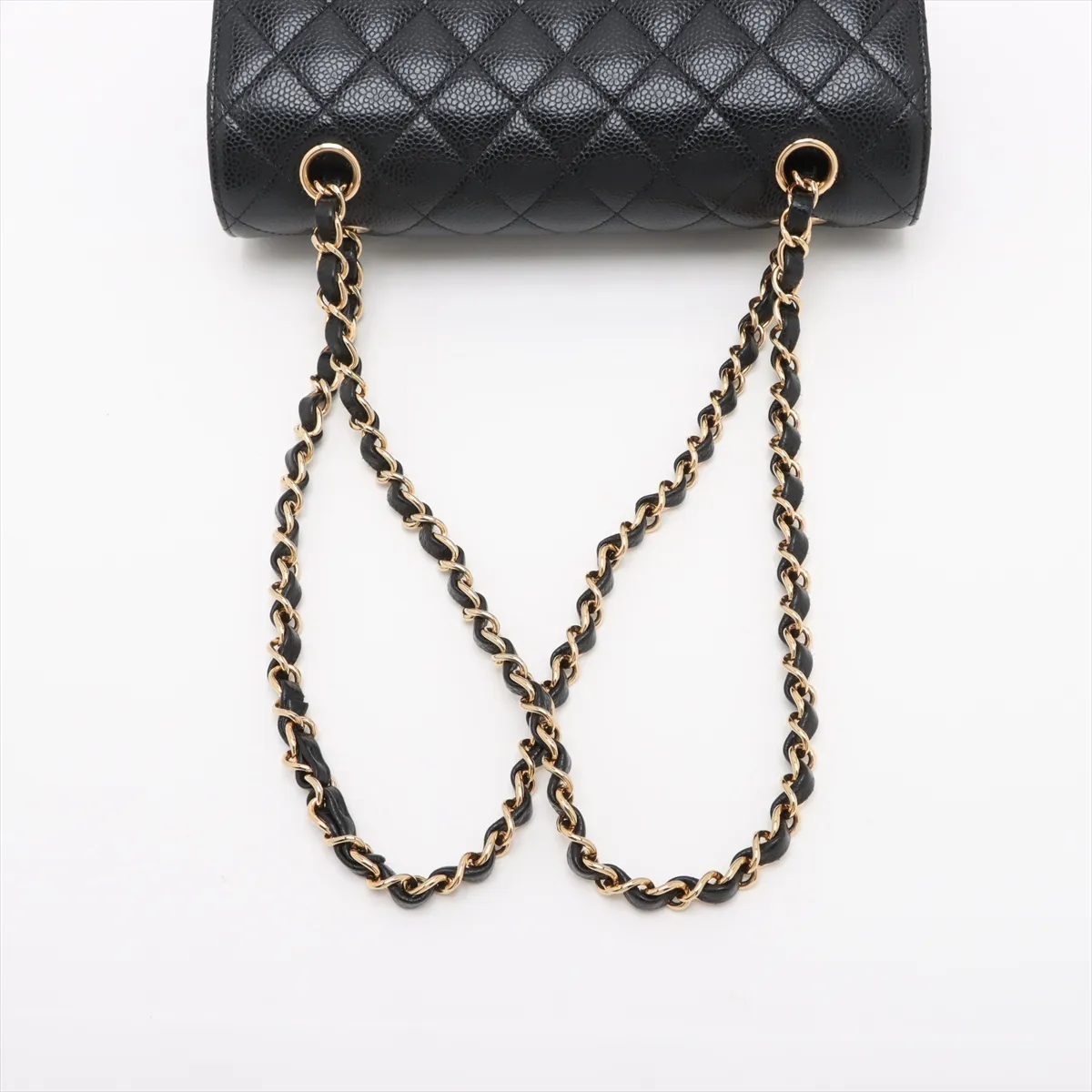 [Individually wrapped] Chanel Matelasse 23 caviar skin double flap double chain bag black gold hardware PC09U55H random plate A01113 — view 5