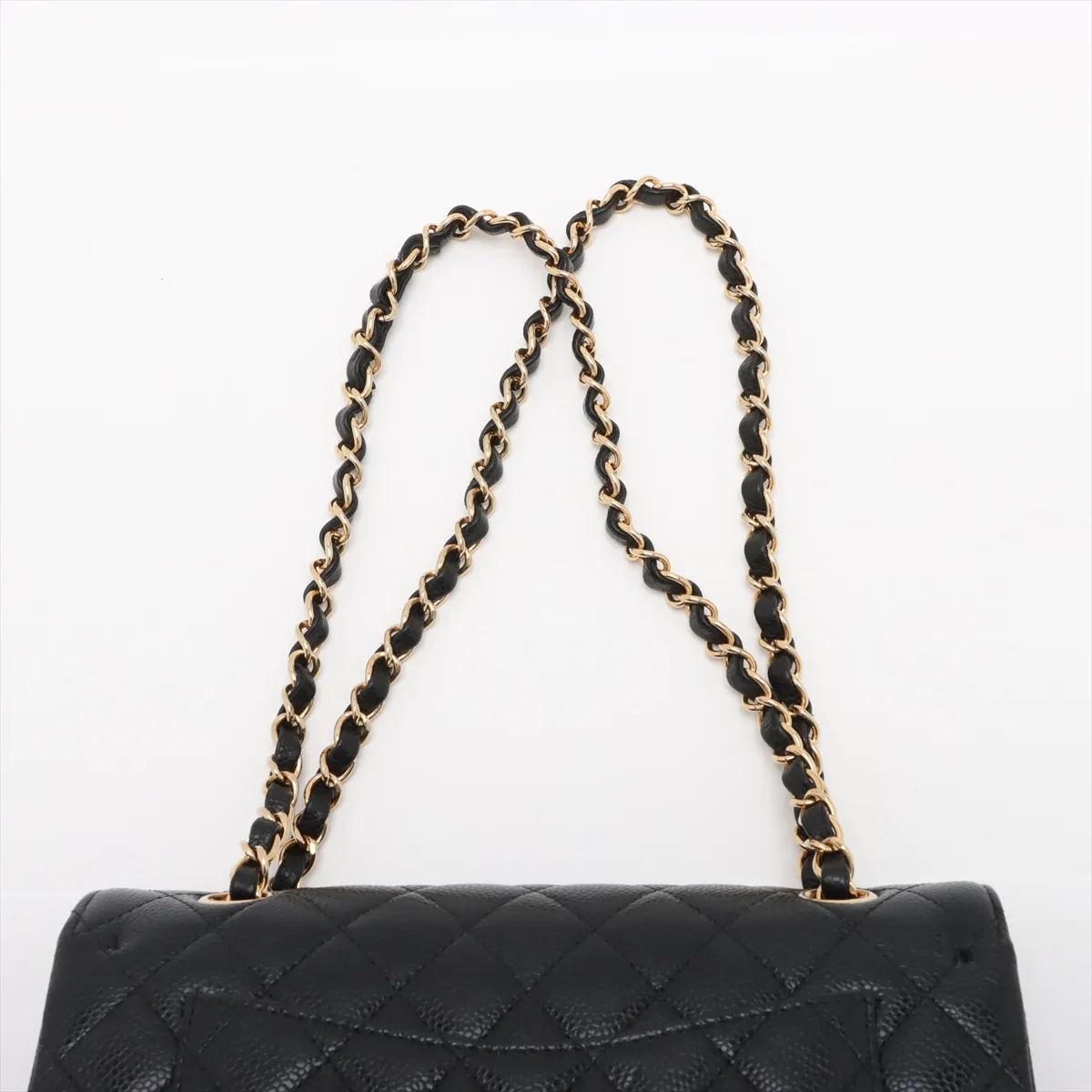 [Individually wrapped] Chanel Matelasse 23 caviar skin double flap double chain bag black gold hardware PC09U55H random plate A01113 — view 6