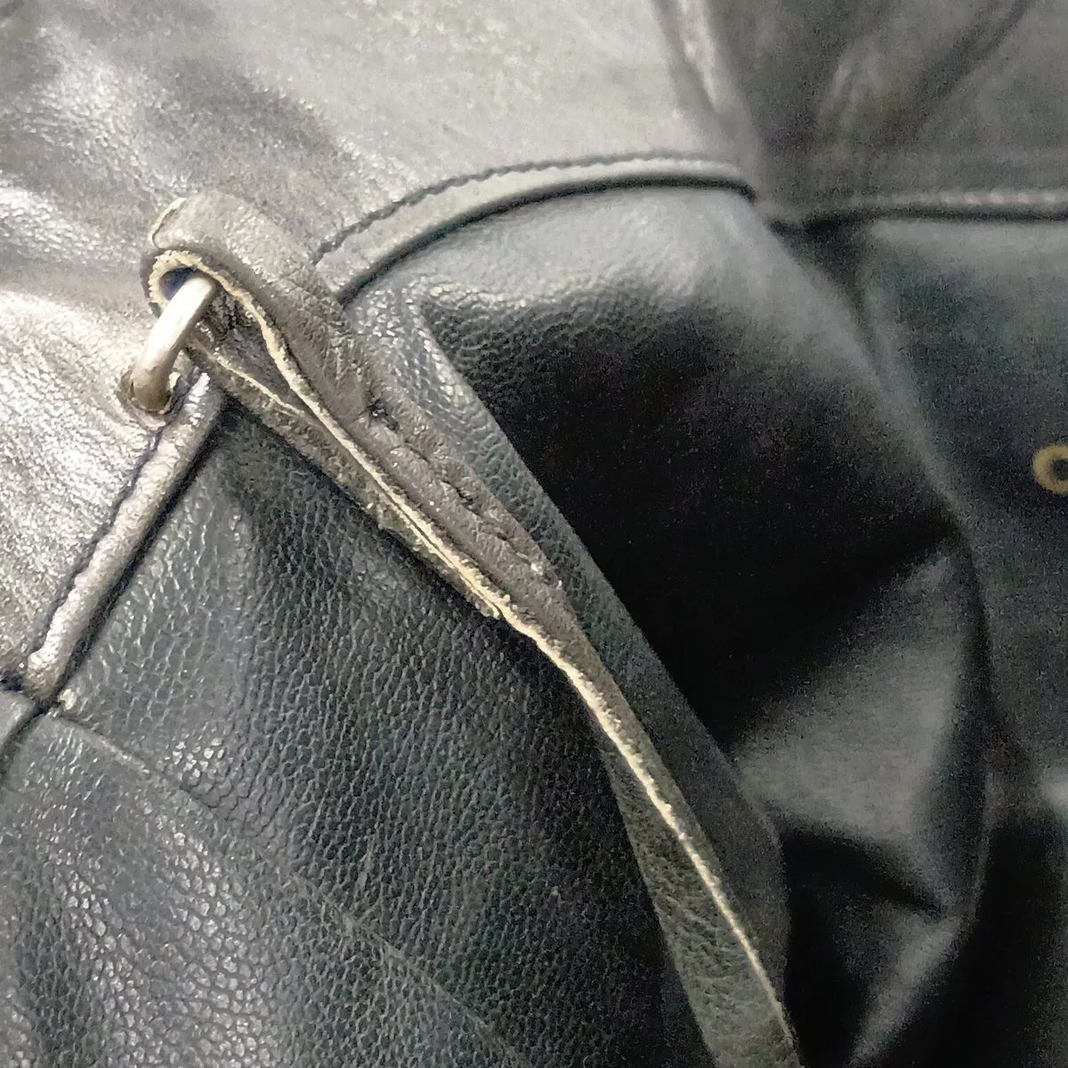Bicolore Lambskin Shoulder Bag, Black with Gold Hardware — view 10