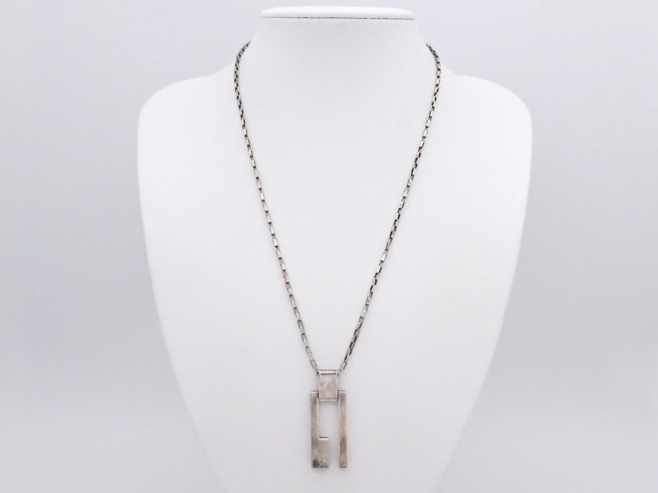 SV925/18.0g G logo plate necklace, chain approximately 50cm — view 3