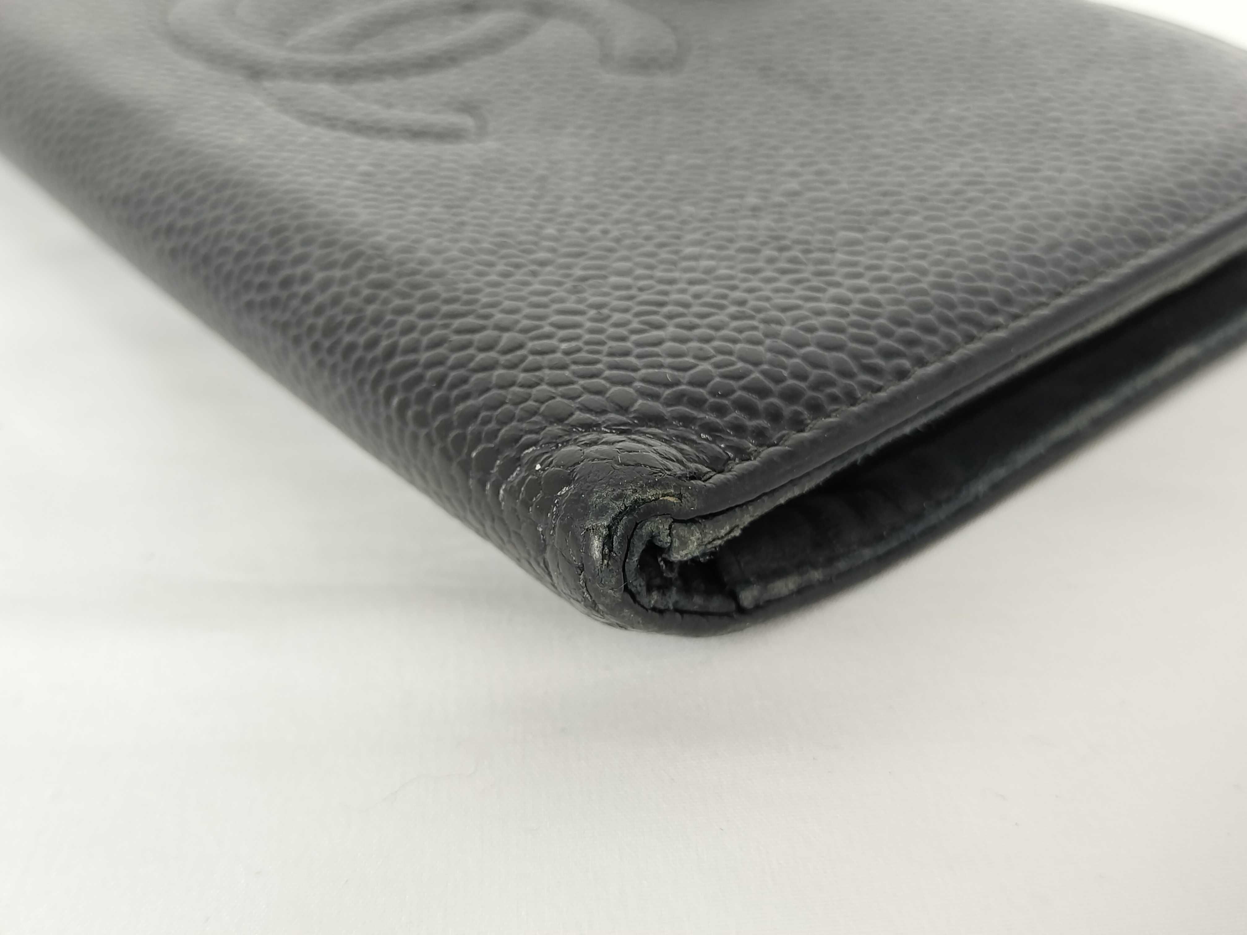 Caviar Skin Coco Mark Clasp Long Wallet — view 3