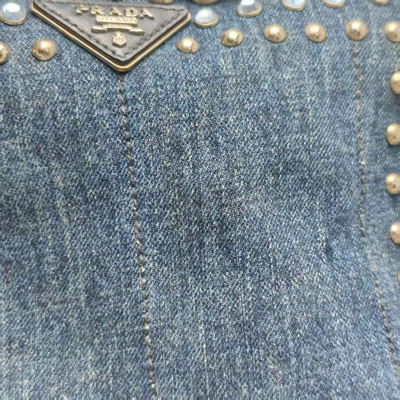 【*Shipped from: China*】PRADA Canvas Denim Handbag — view 11