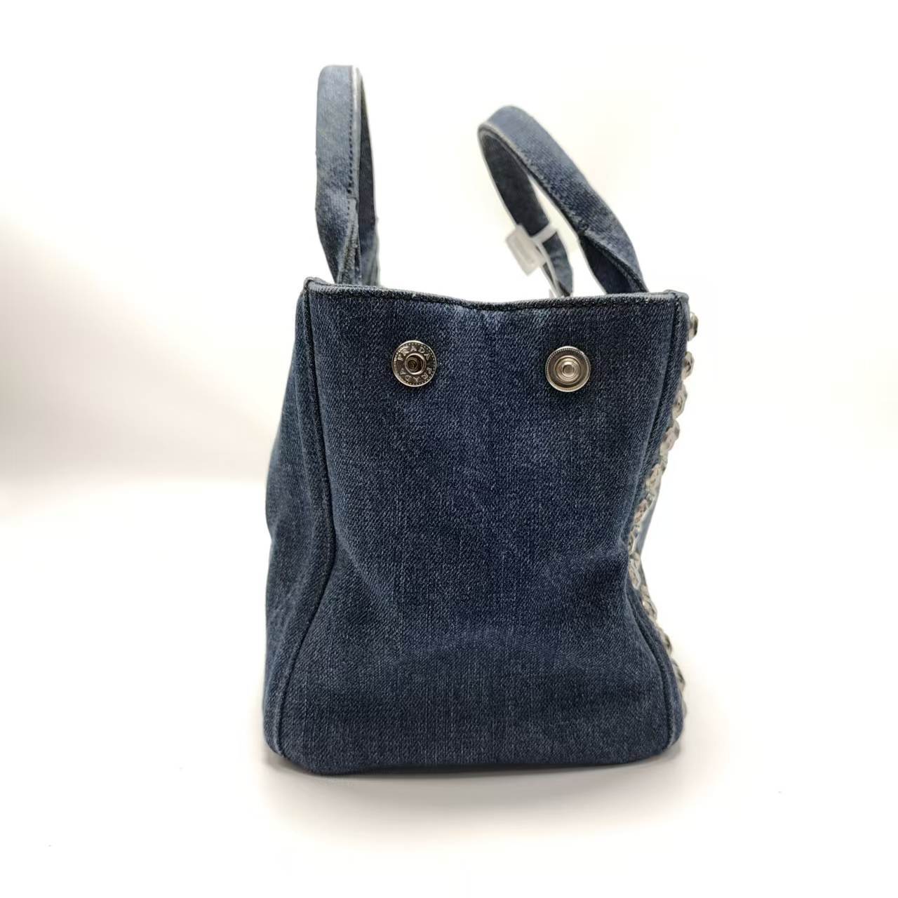 【*Shipped from: China*】PRADA Canvas Denim Handbag — view 4
