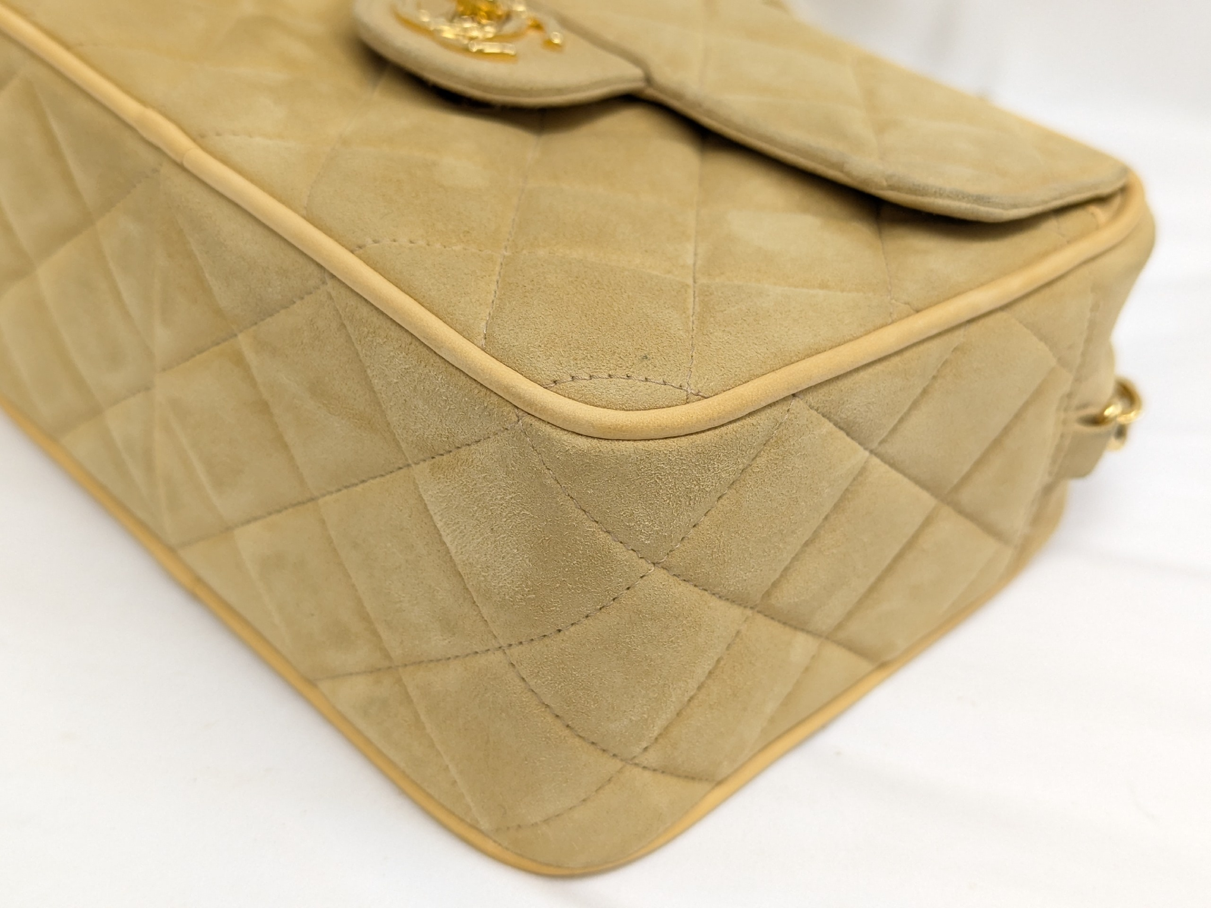 Suede Long Fringe Mini Matelassé Yellow Shoulder Bag (Serial No. 2) — view 4