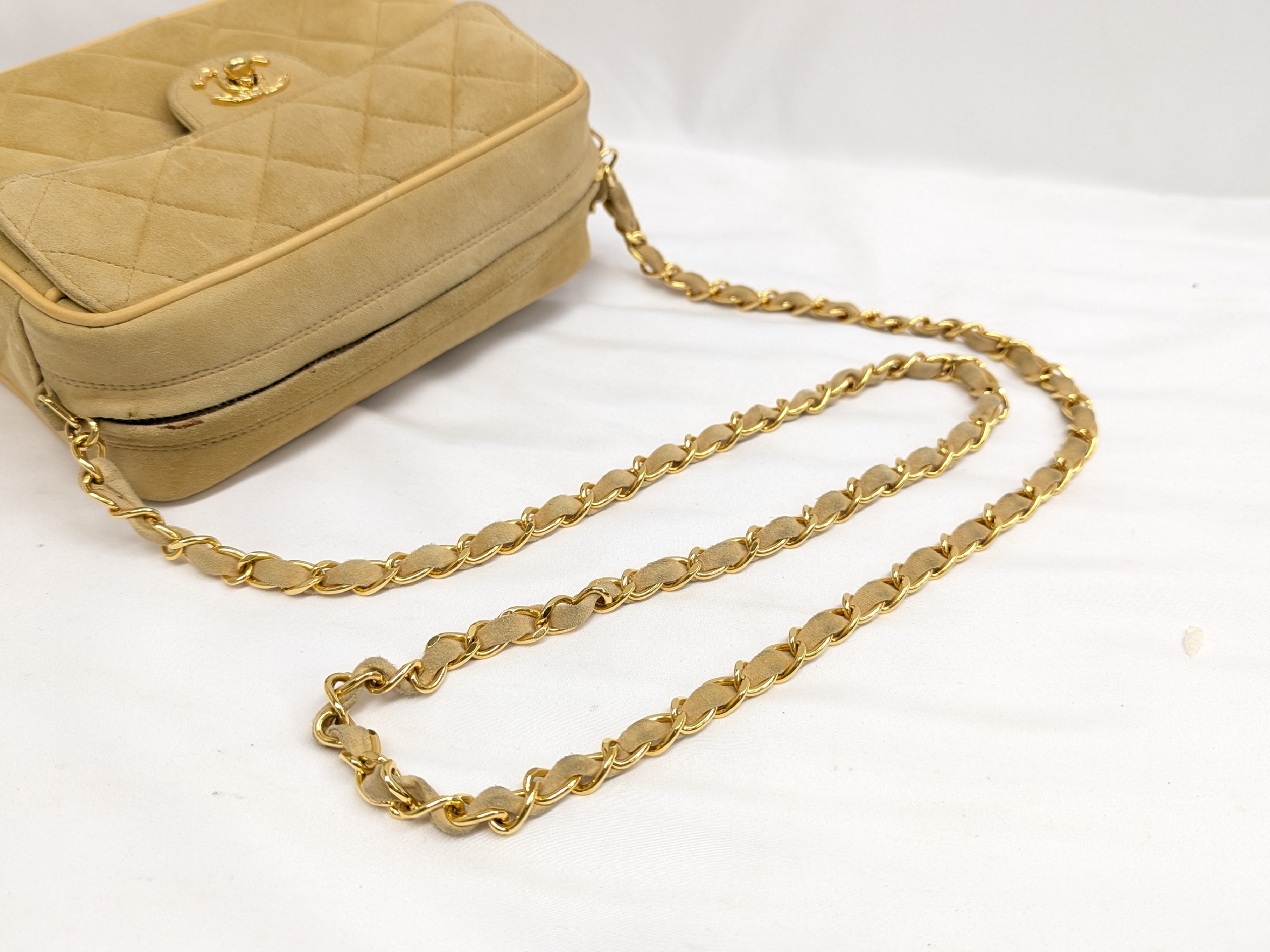 Suede Long Fringe Mini Matelassé Yellow Shoulder Bag (Serial No. 2) — view 6