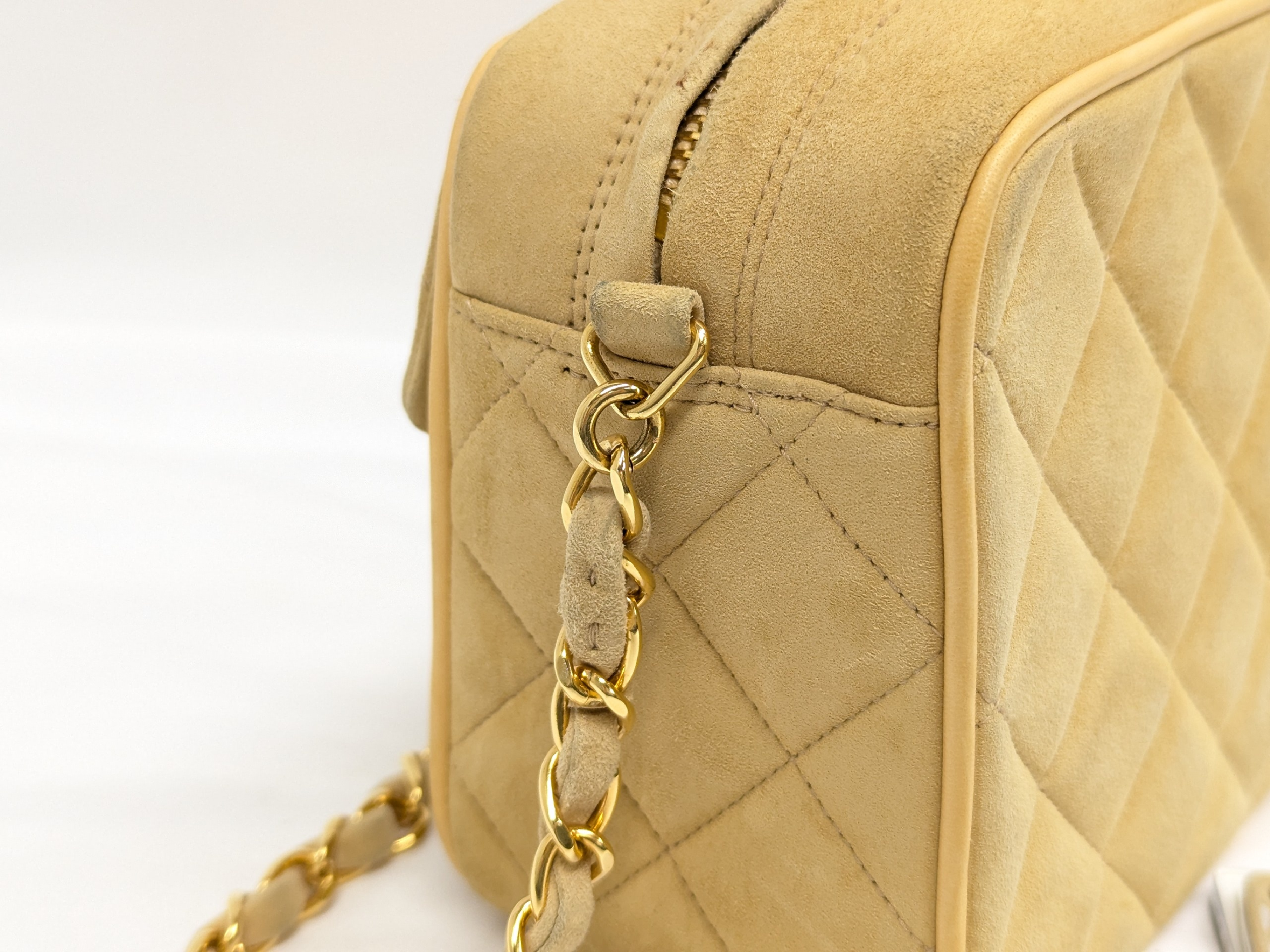 Suede Long Fringe Mini Matelassé Yellow Shoulder Bag (Serial No. 2) — view 8
