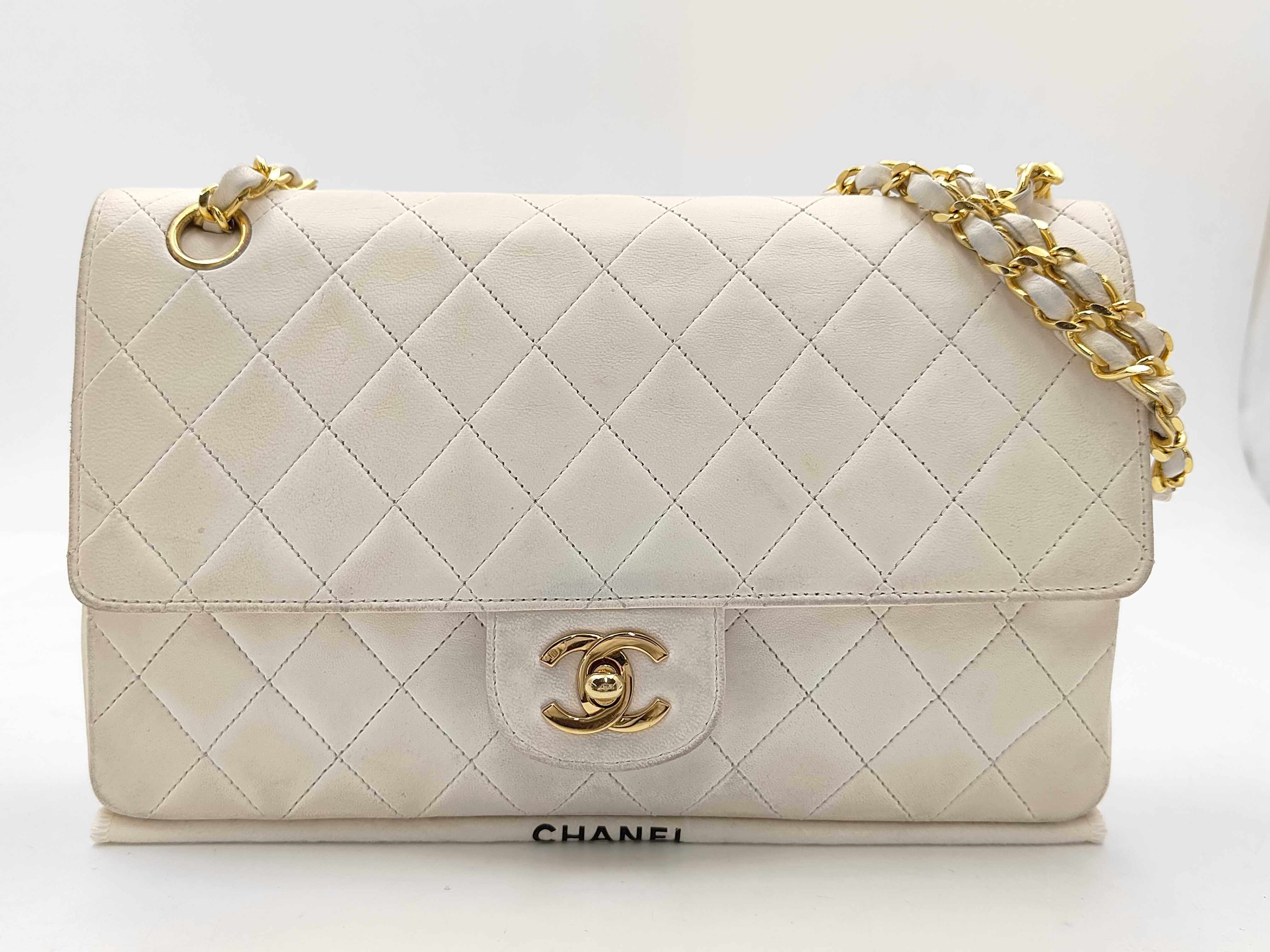 Double Flap Shoulder Bag White Shoulder Bag
