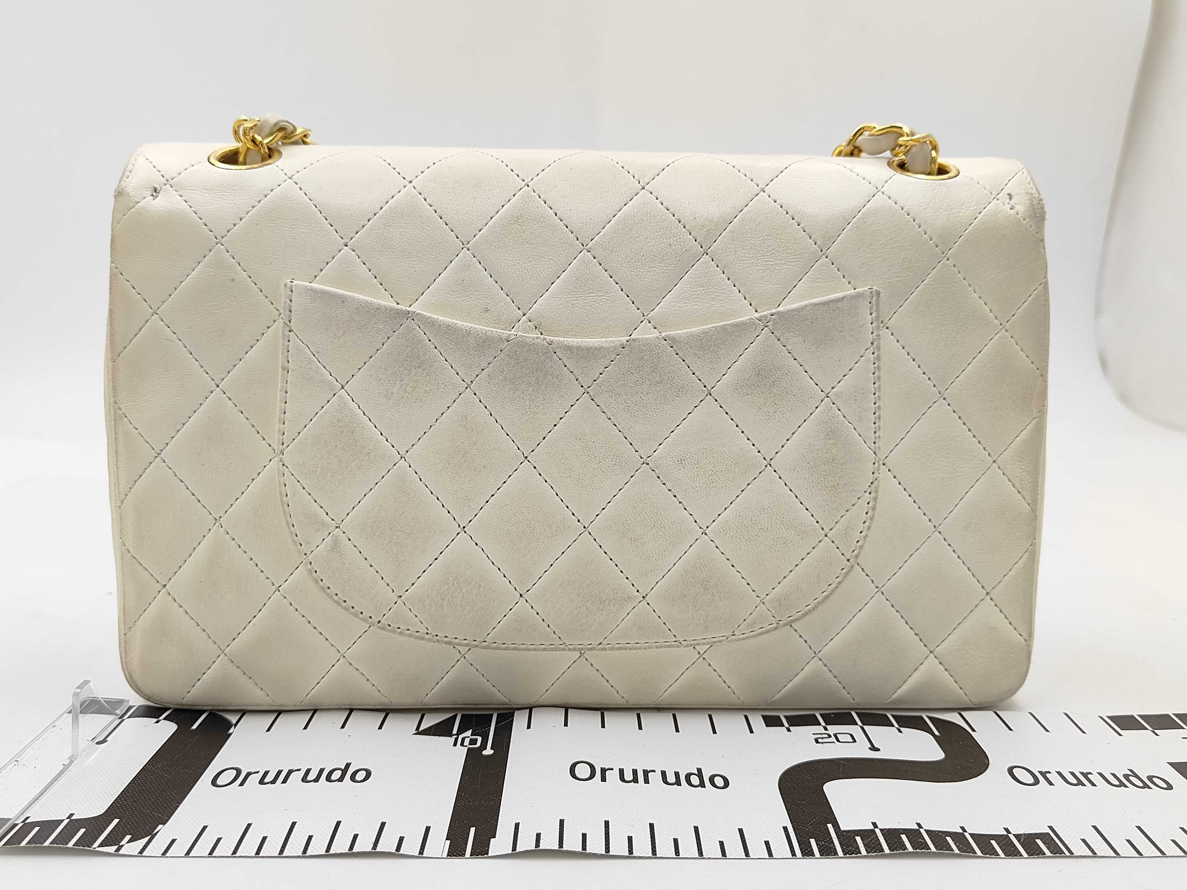 Double Flap Shoulder Bag White Shoulder Bag — view 2