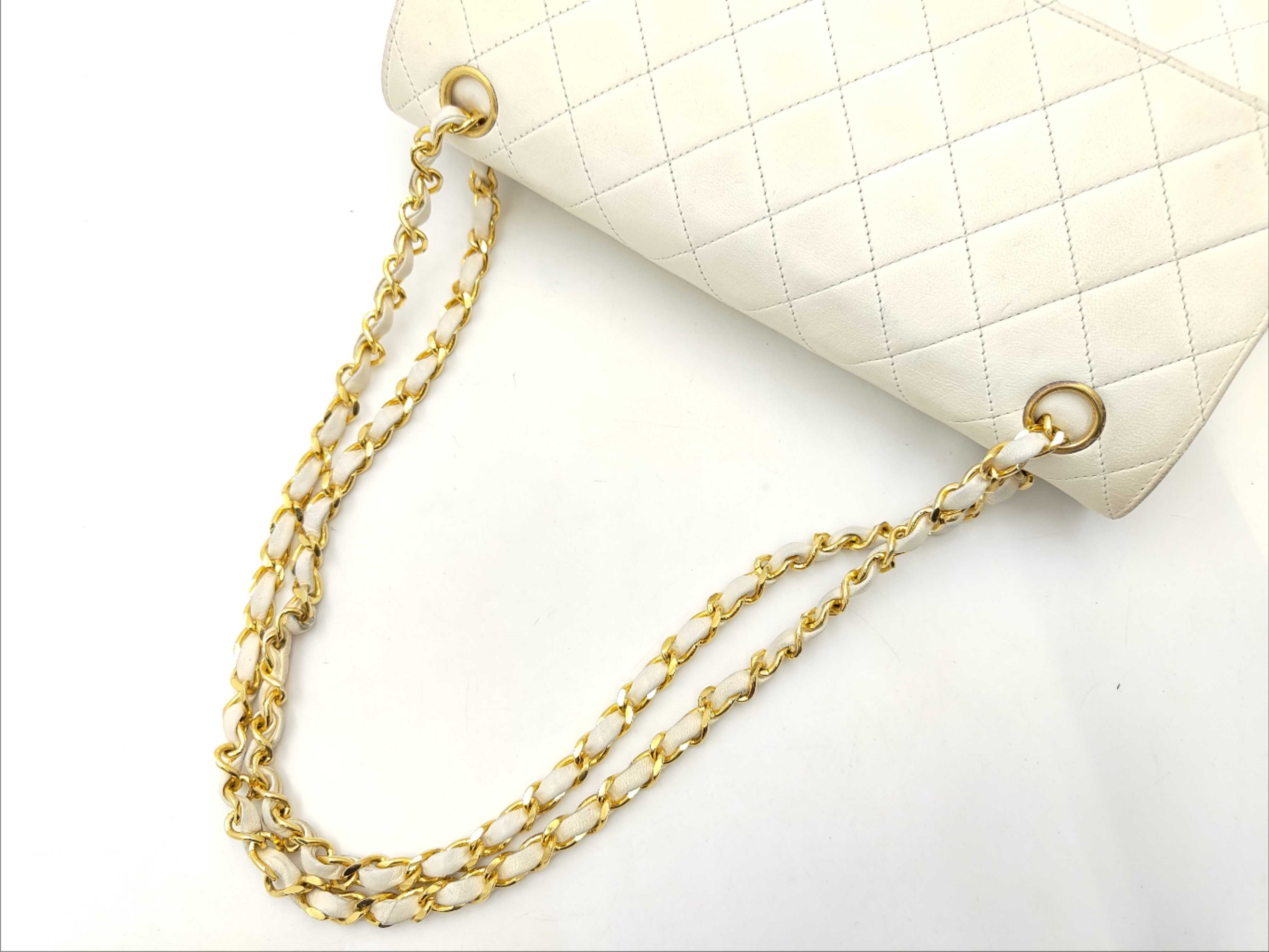 Double Flap Shoulder Bag White Shoulder Bag — view 3