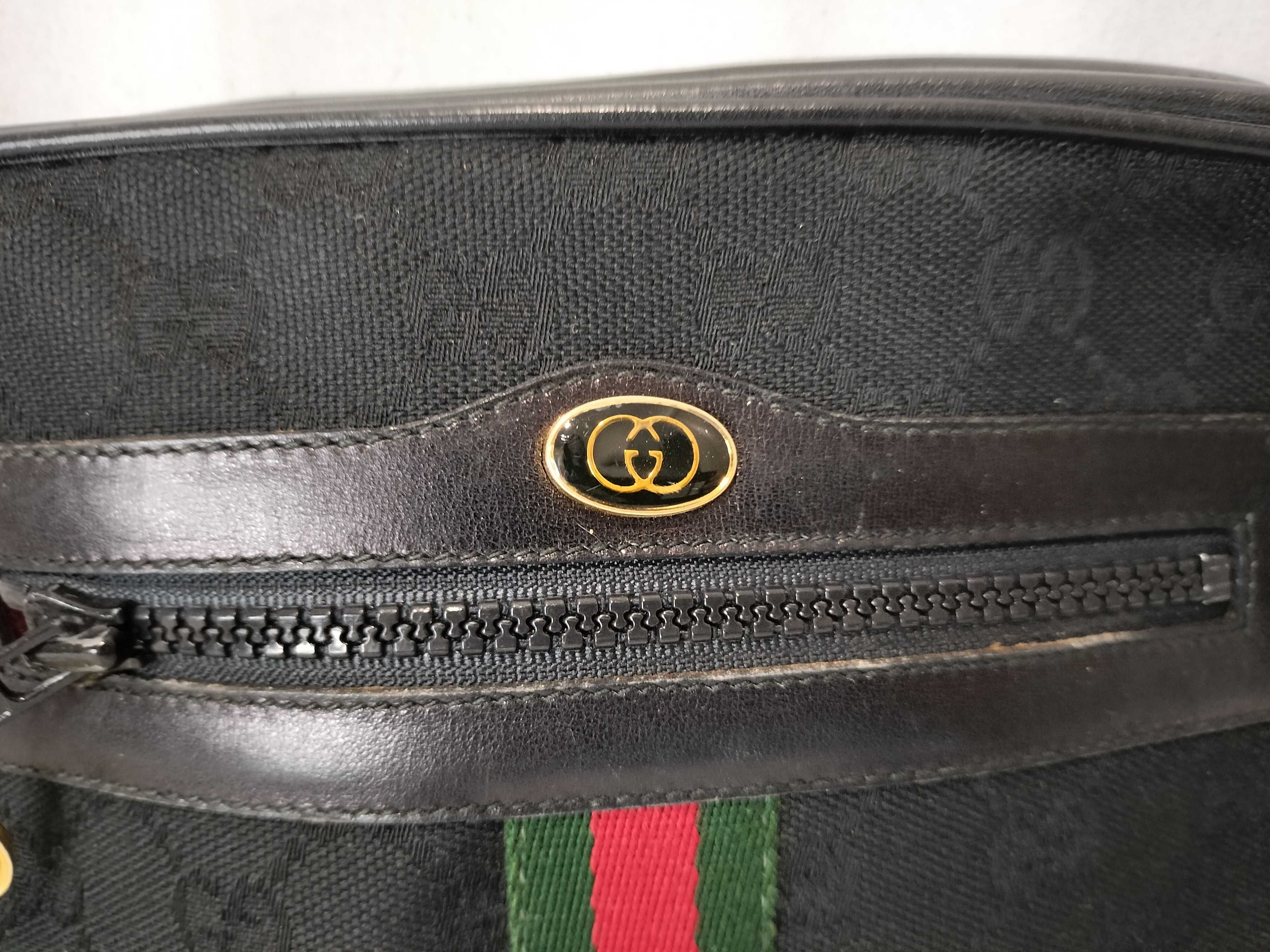 Old PARFUMS Sherry Line Canvas Shoulder Bag, Black — view 2