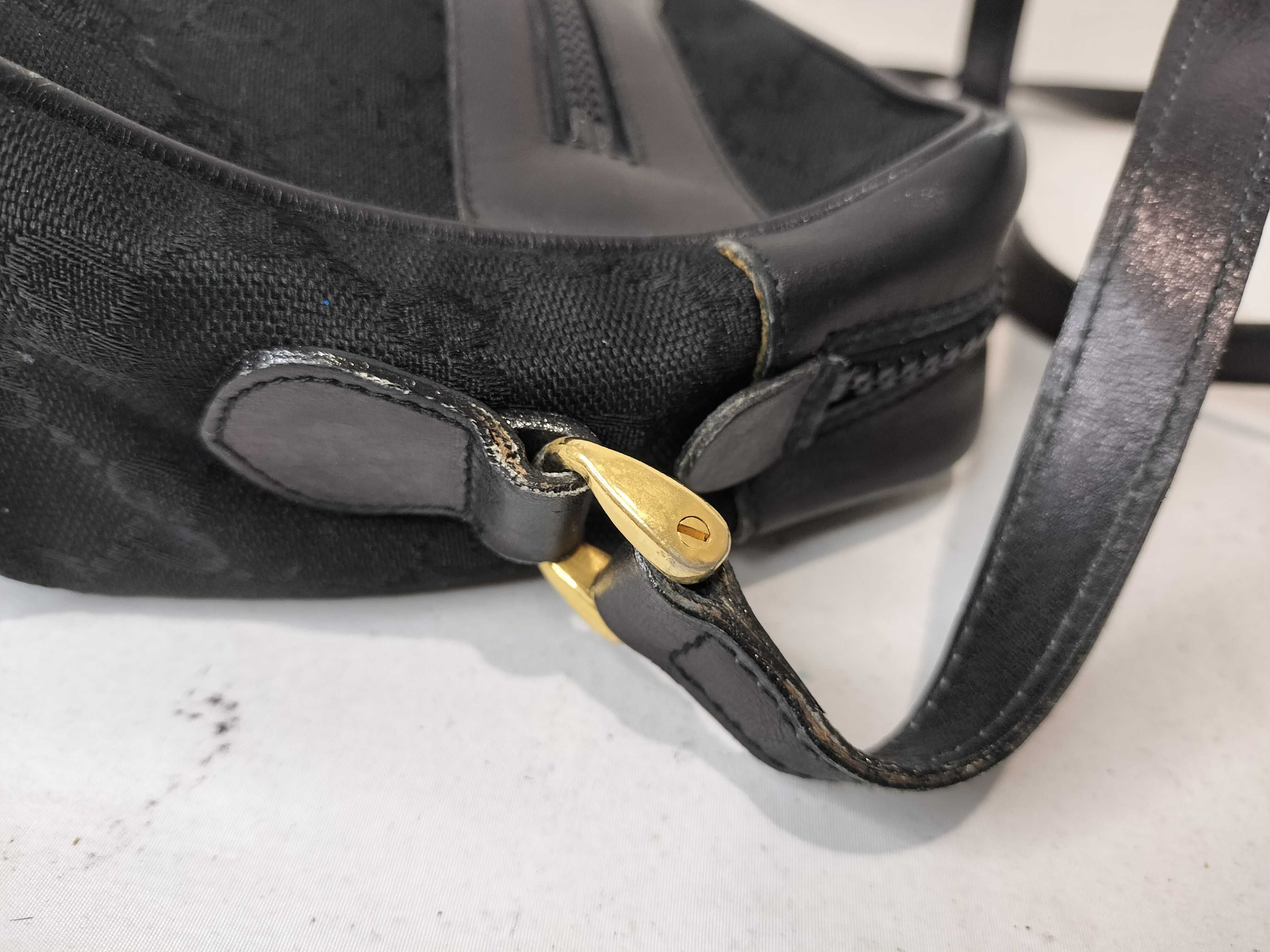 Old PARFUMS Sherry Line Canvas Shoulder Bag, Black — view 6