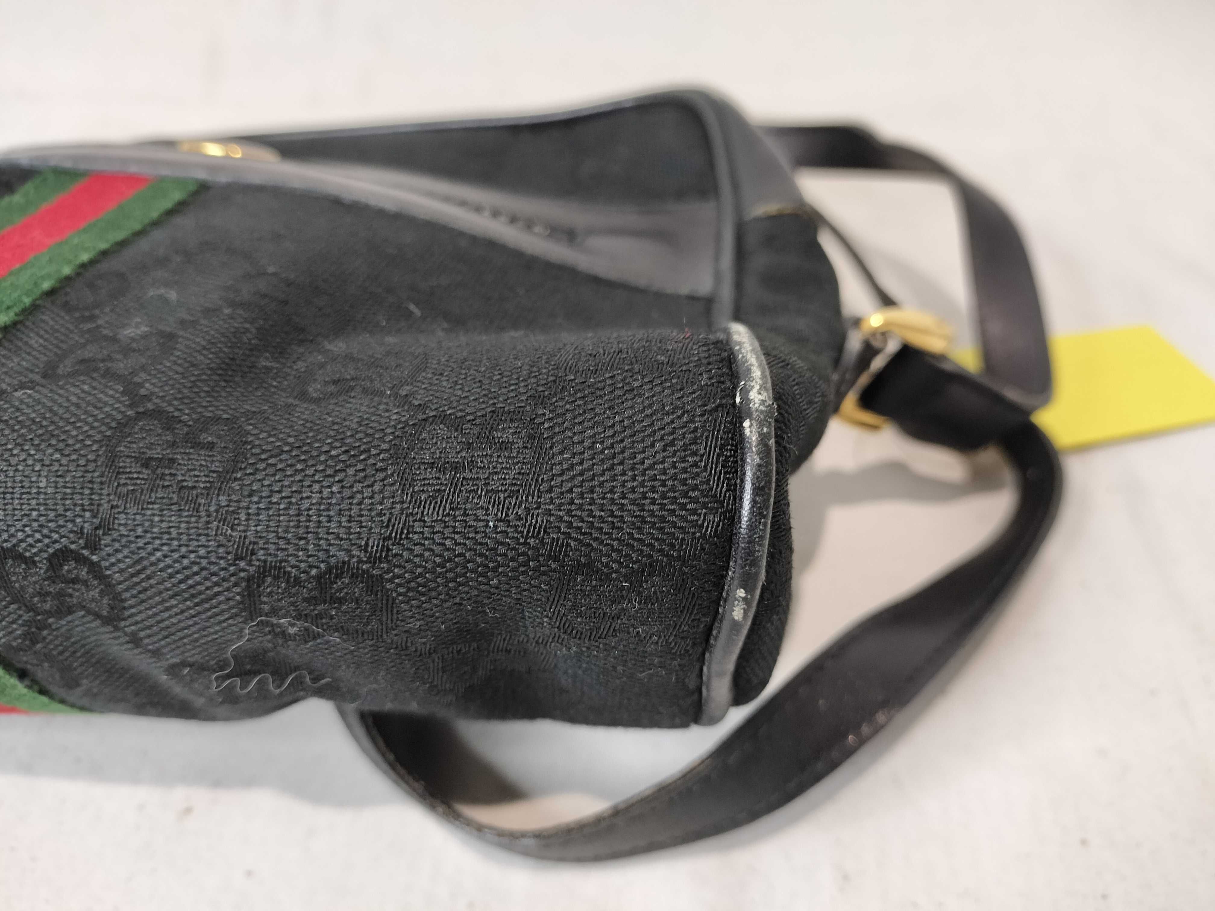 Old PARFUMS Sherry Line Canvas Shoulder Bag, Black — view 7