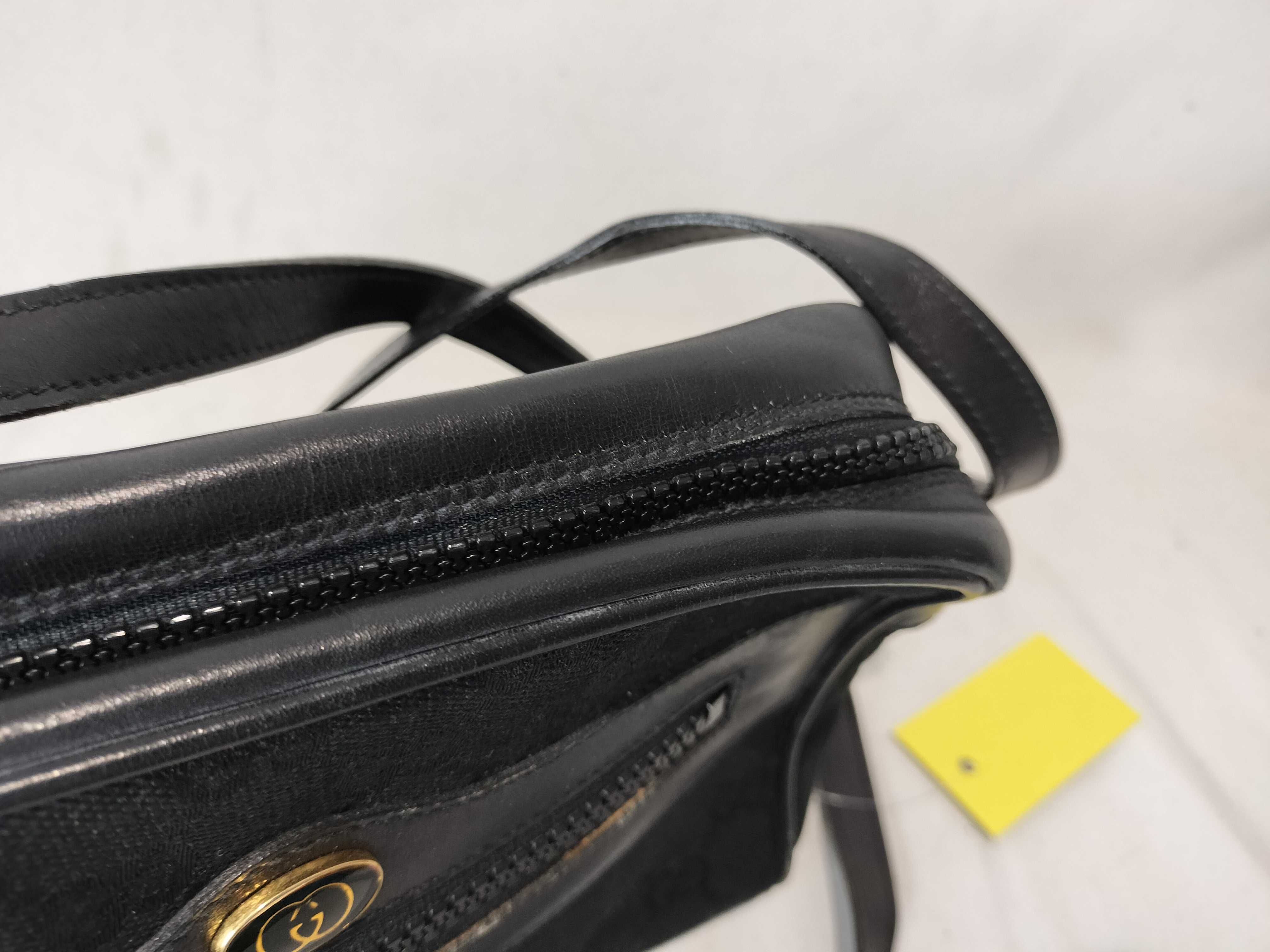 Old PARFUMS Sherry Line Canvas Shoulder Bag, Black — view 9