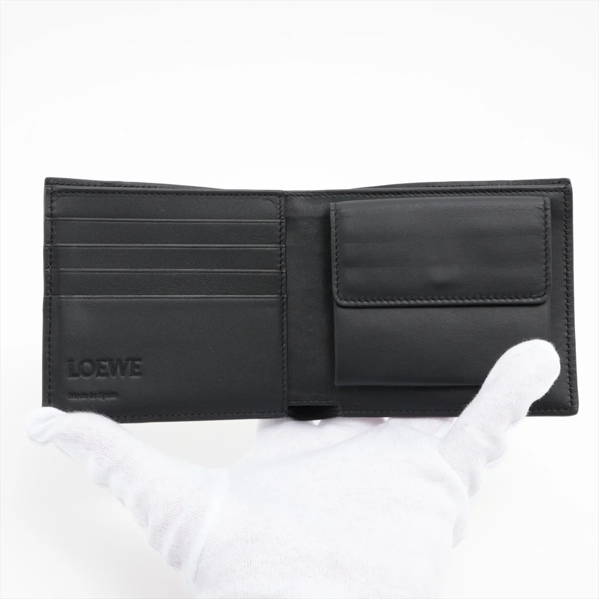 Puzzle Leather Compact Wallet Black — view 3