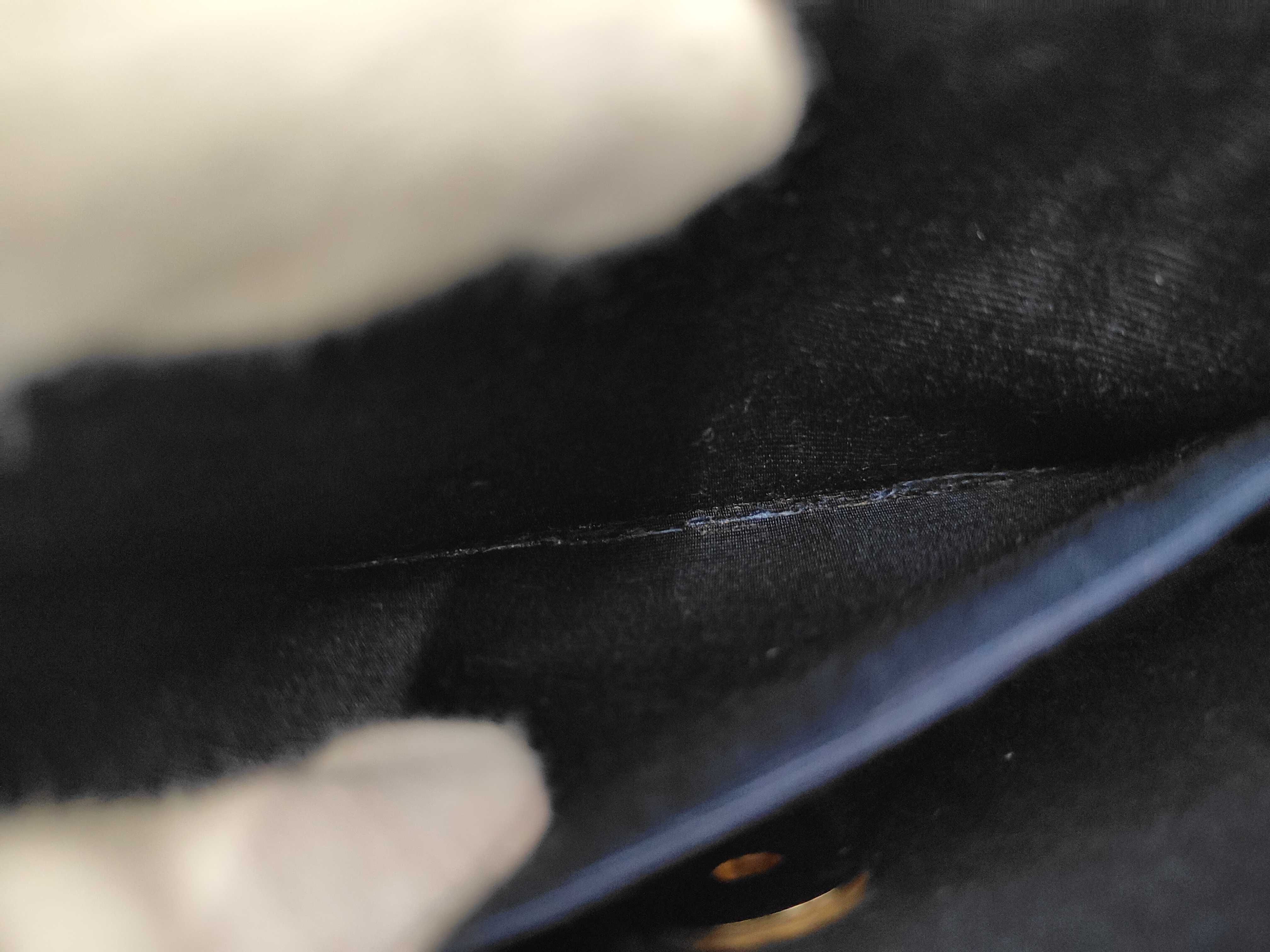 Lambskin Mini Matelassé Navy Shoulder Bag — view 12