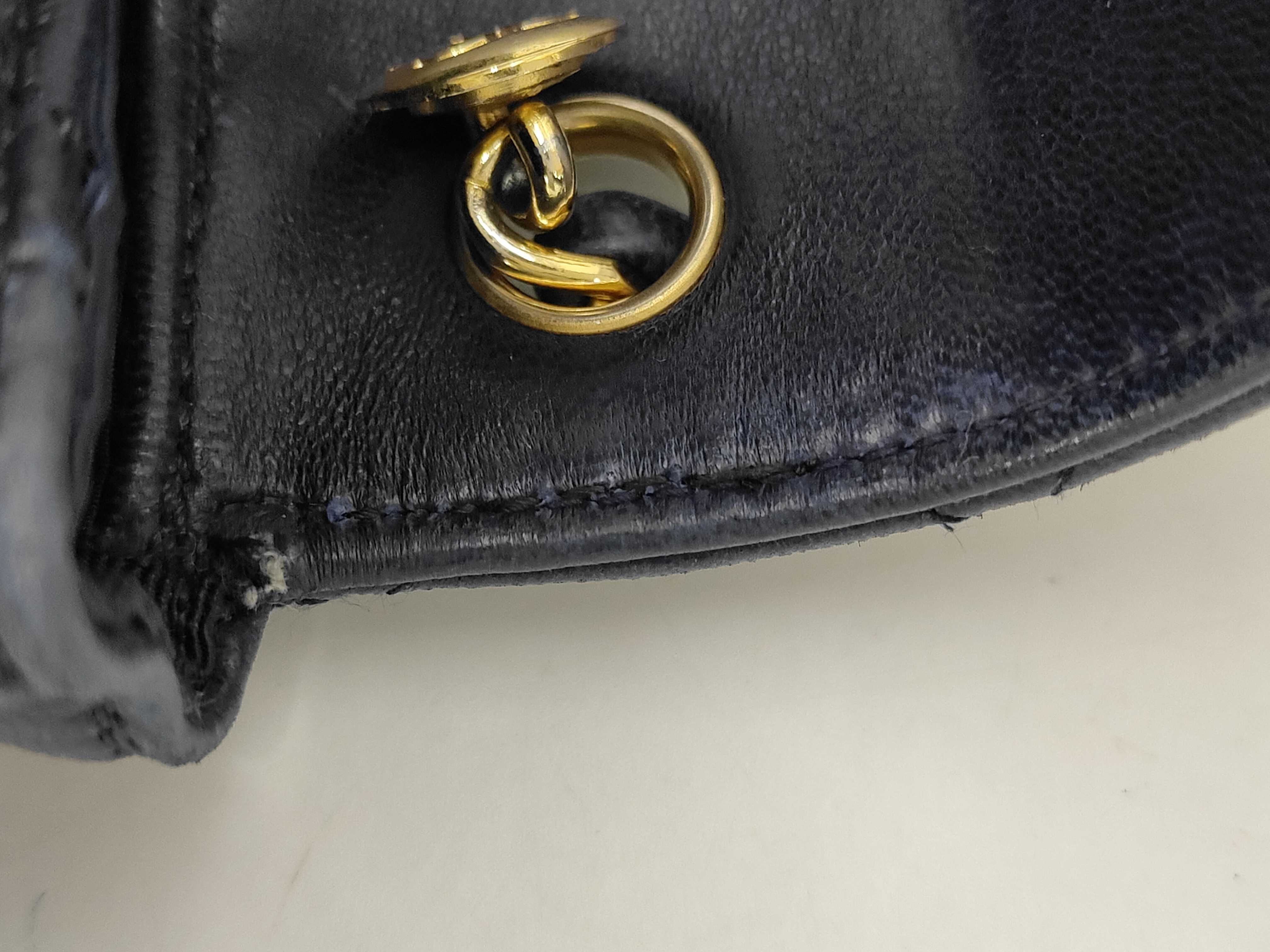 Lambskin Mini Matelassé Navy Shoulder Bag — view 6