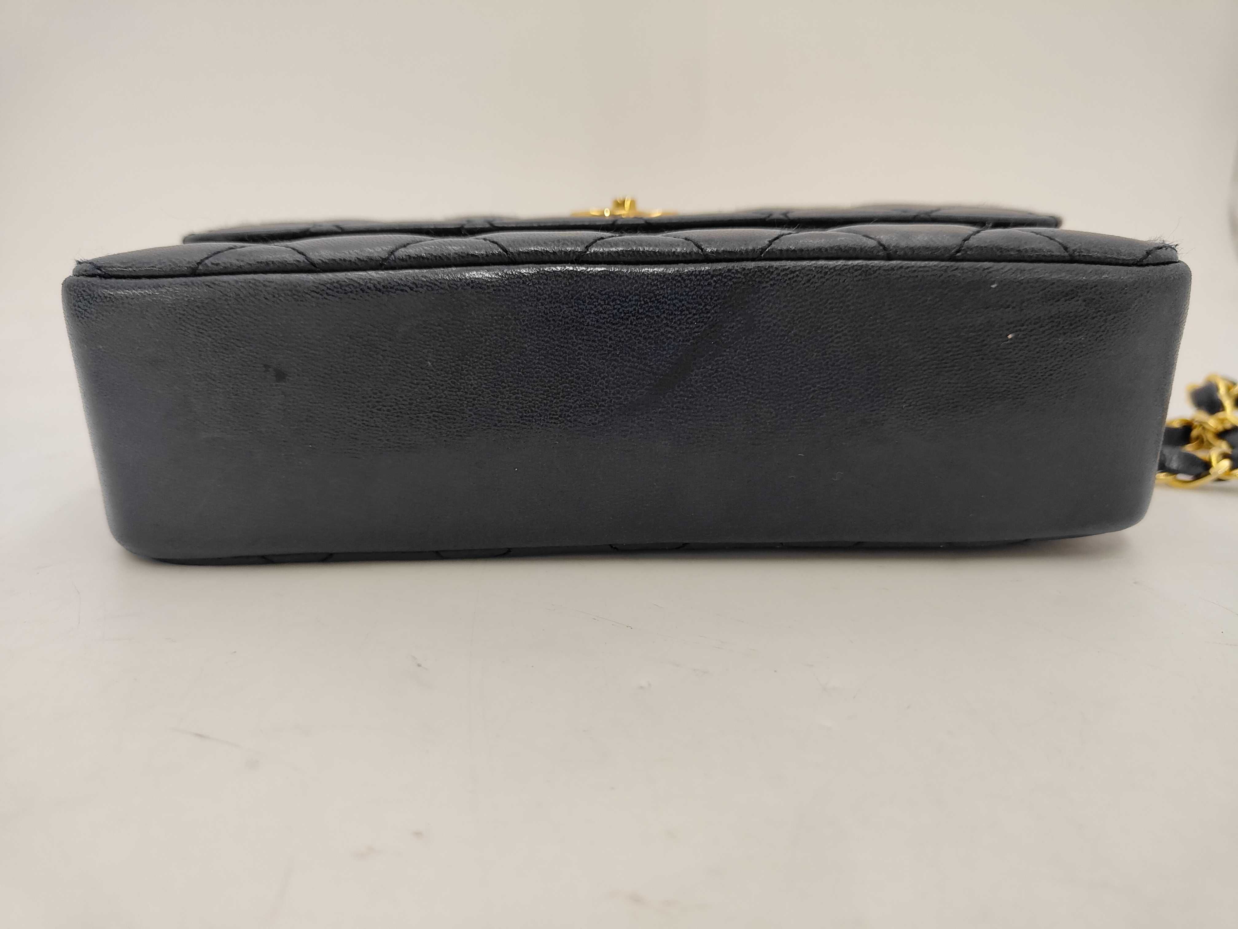 Lambskin Mini Matelassé Navy Shoulder Bag — view 7