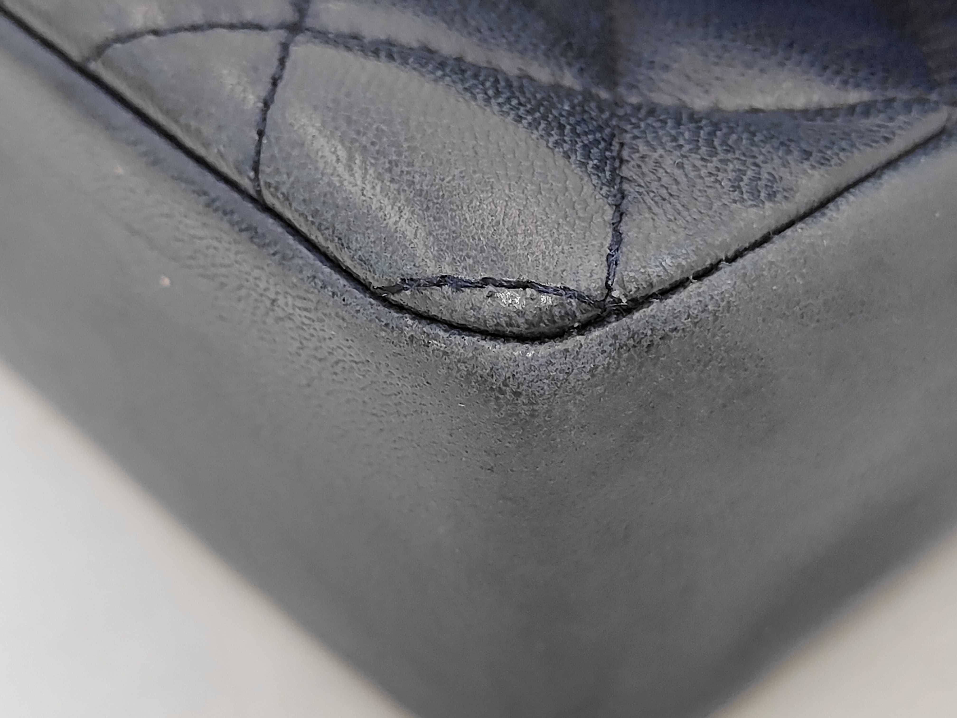 Lambskin Mini Matelassé Navy Shoulder Bag — view 8