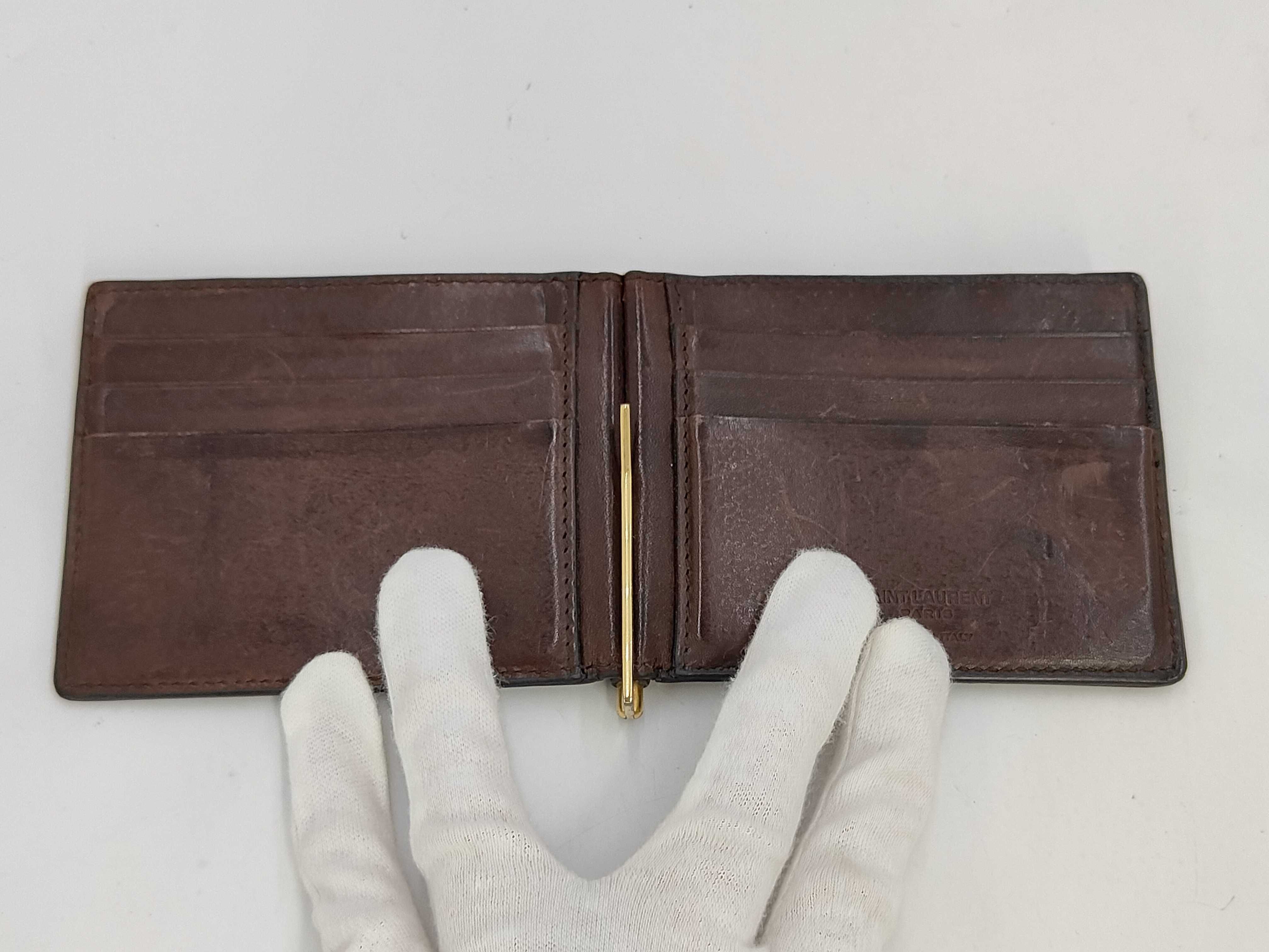 Bi-fold Wallet with Money Clip, Calfskin, Brown, 378005 — view 4