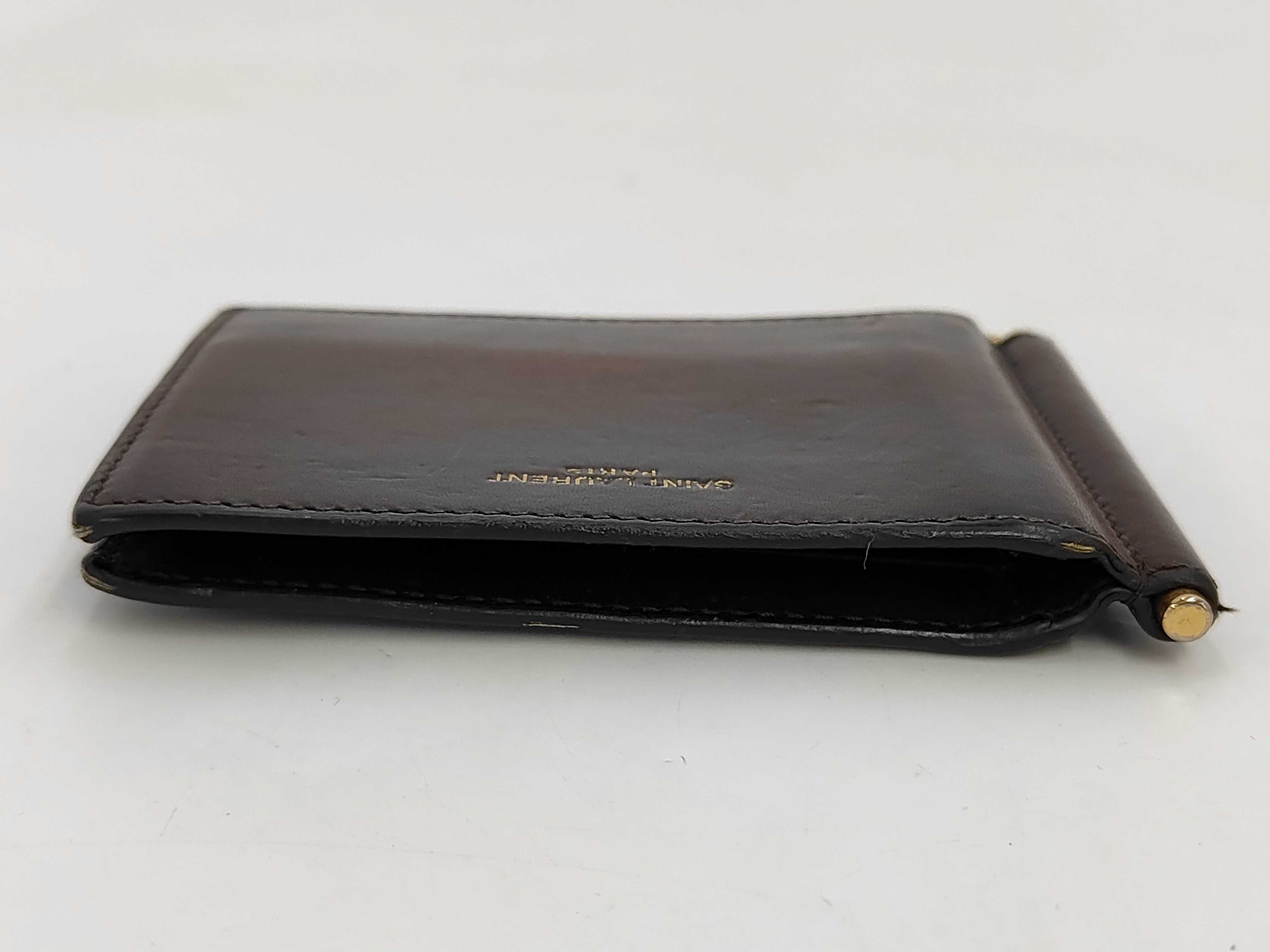 Bi-fold Wallet with Money Clip, Calfskin, Brown, 378005 — view 6
