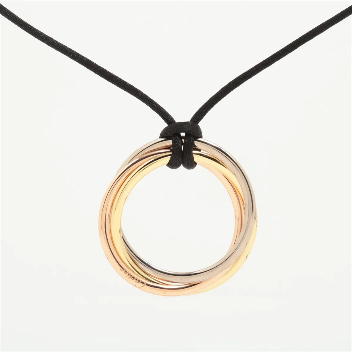 Trinity Cord Necklace 750 (YG x WG) Total 29.5g IY9724 Damage Cord Kink — view 2
