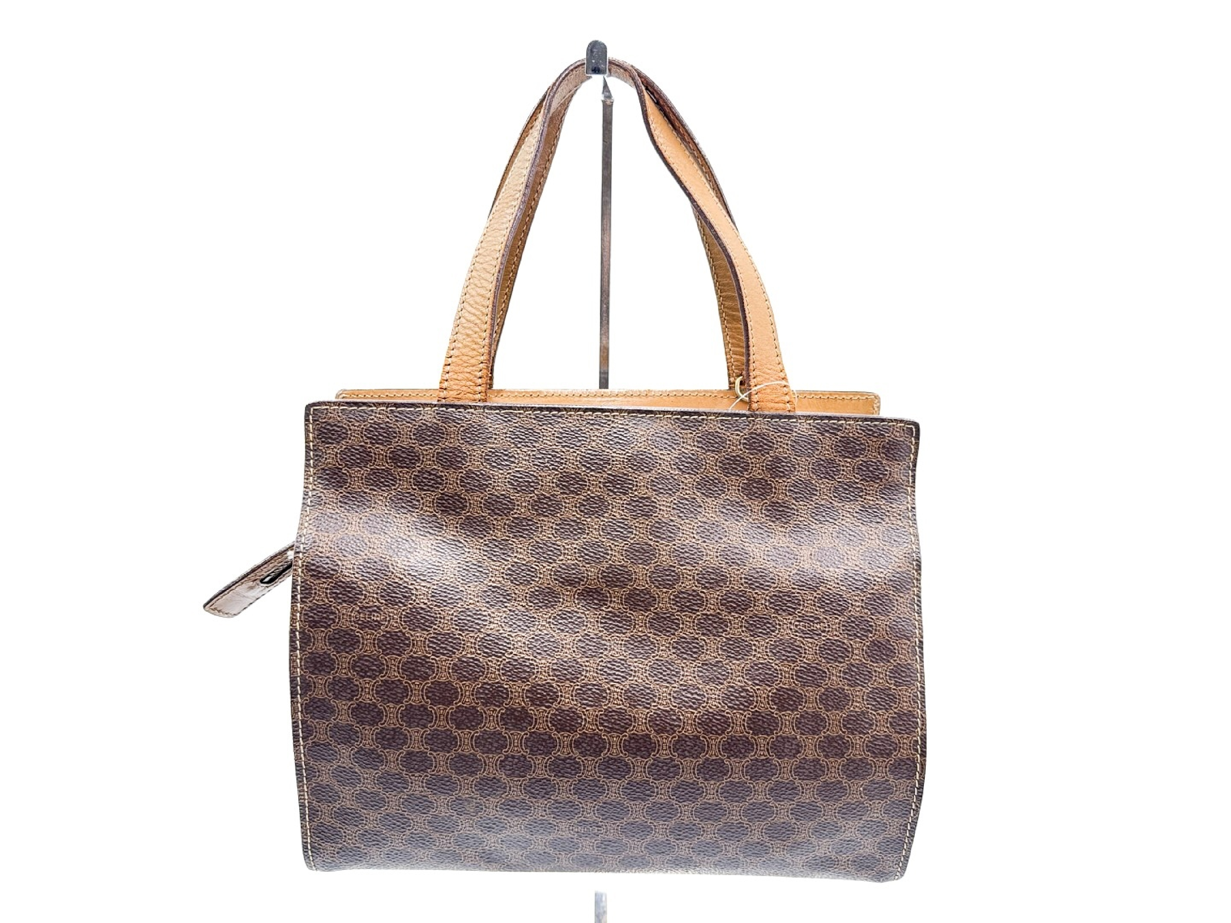 Macadam pattern gold hardware vintage leather handbag — view 2