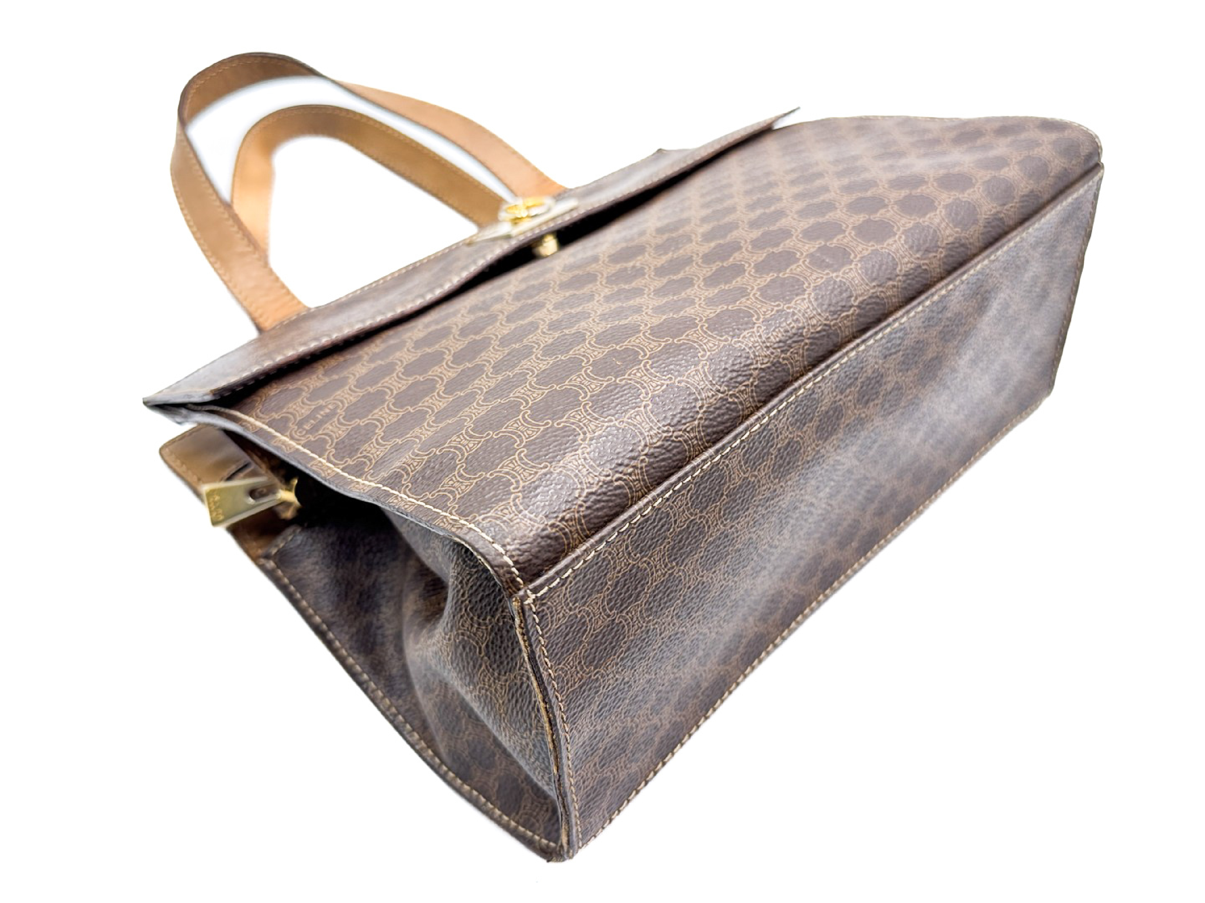 Macadam pattern gold hardware vintage leather handbag — view 5