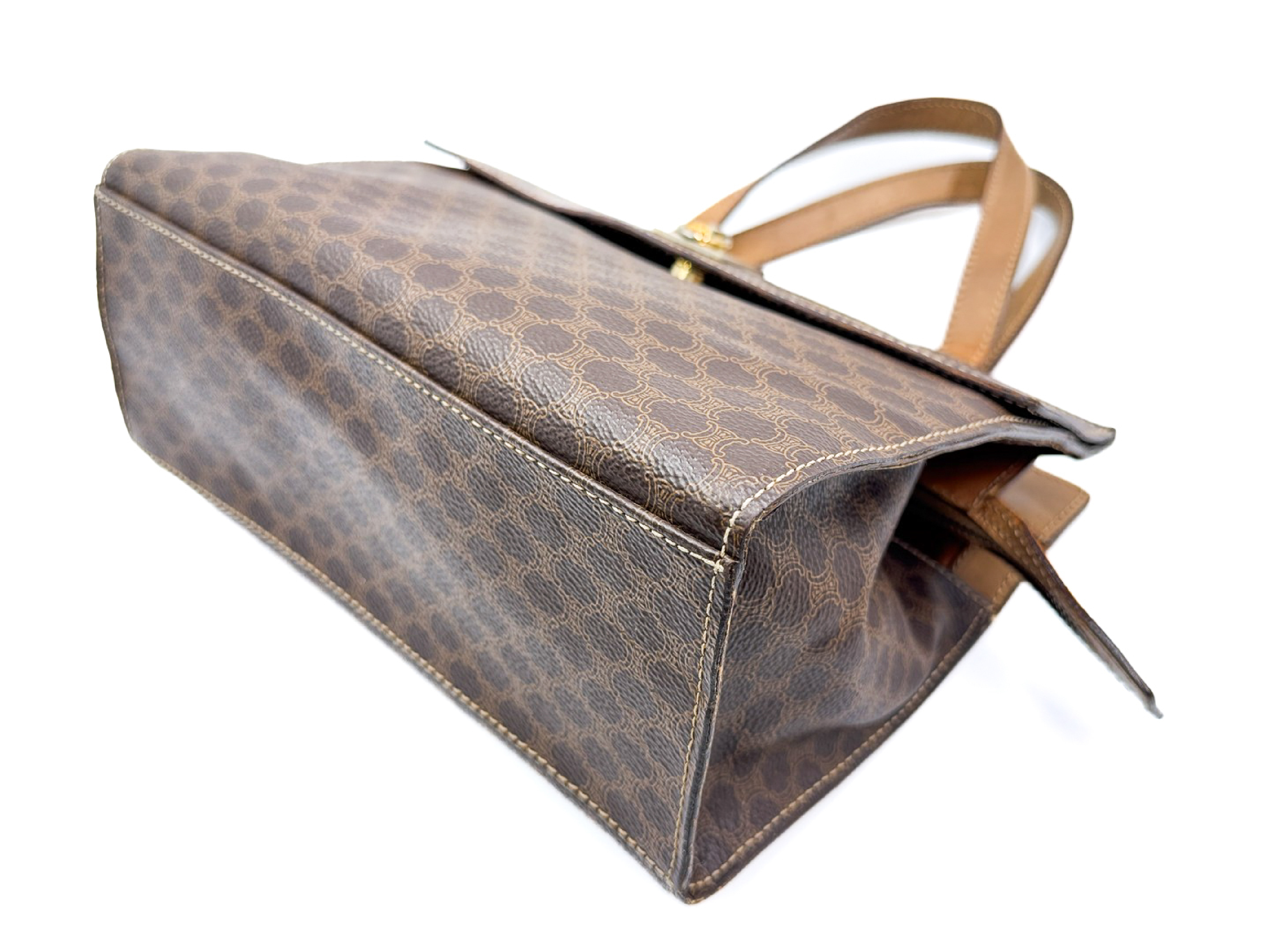 Macadam pattern gold hardware vintage leather handbag — view 6