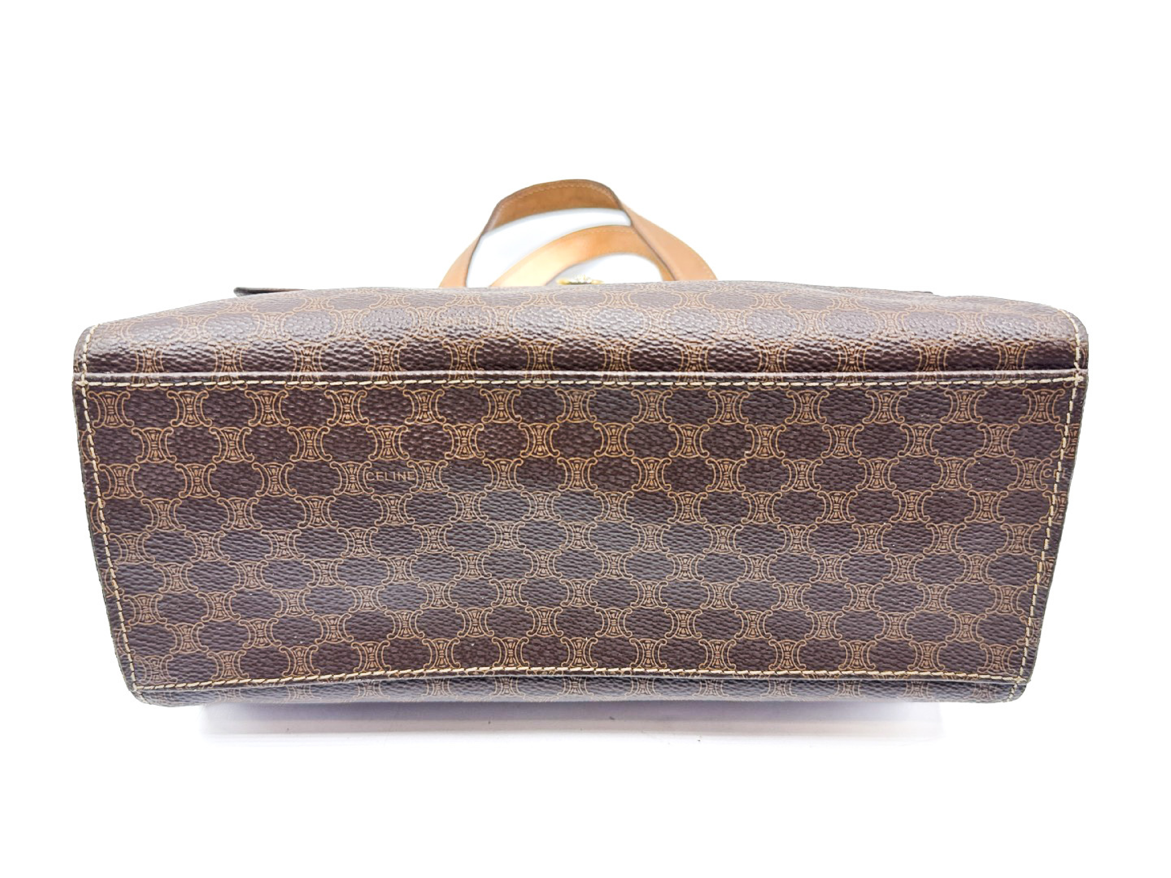 Macadam pattern gold hardware vintage leather handbag — view 7